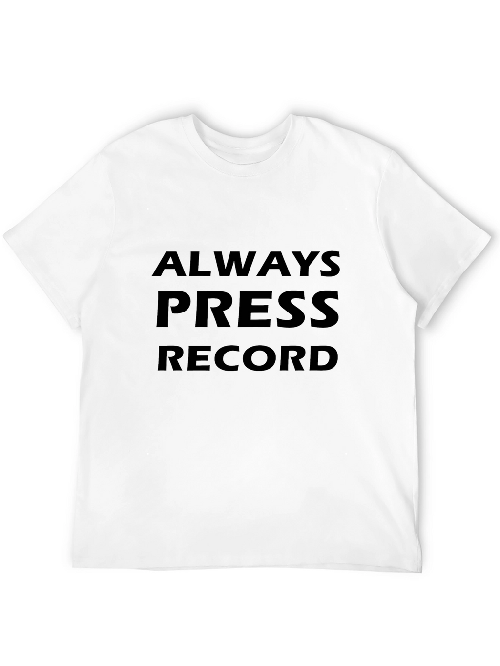 Always Press Record Black Graphic Tee