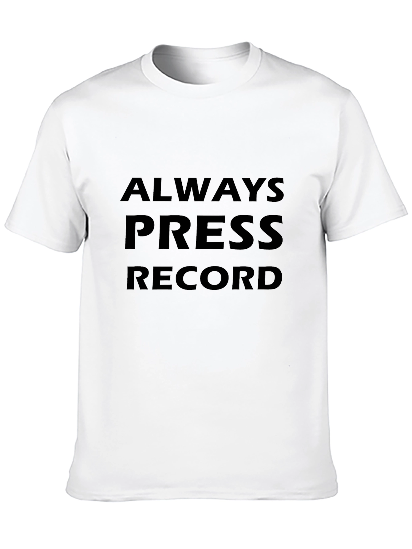 Always Press Record Black Graphic Tee