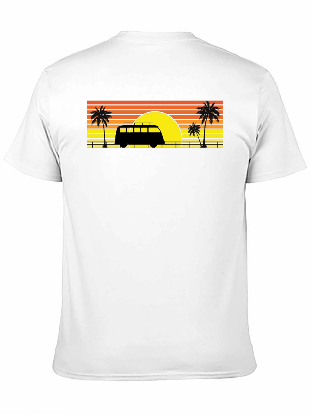 Sunset Van Palm Tee - Retro Beach Vibes