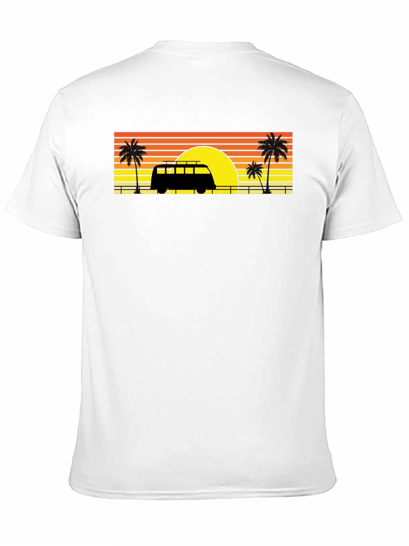 Sunset Van Palm Tee - Retro Beach Vibes
