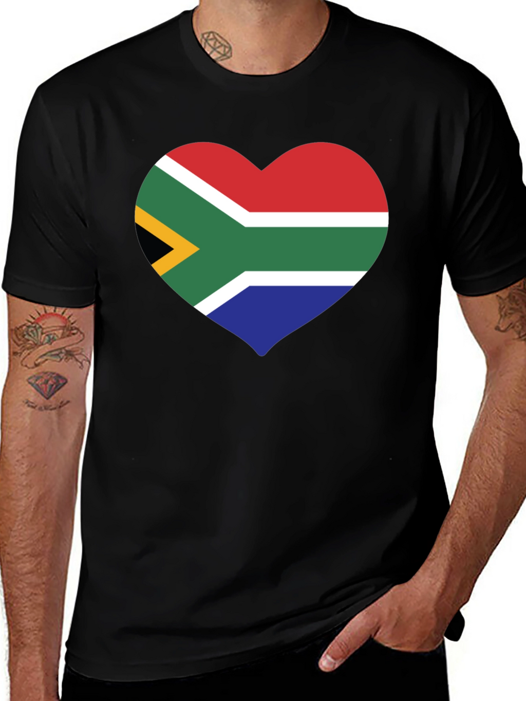 South Africa Flag Heart Graphic T-Shirt