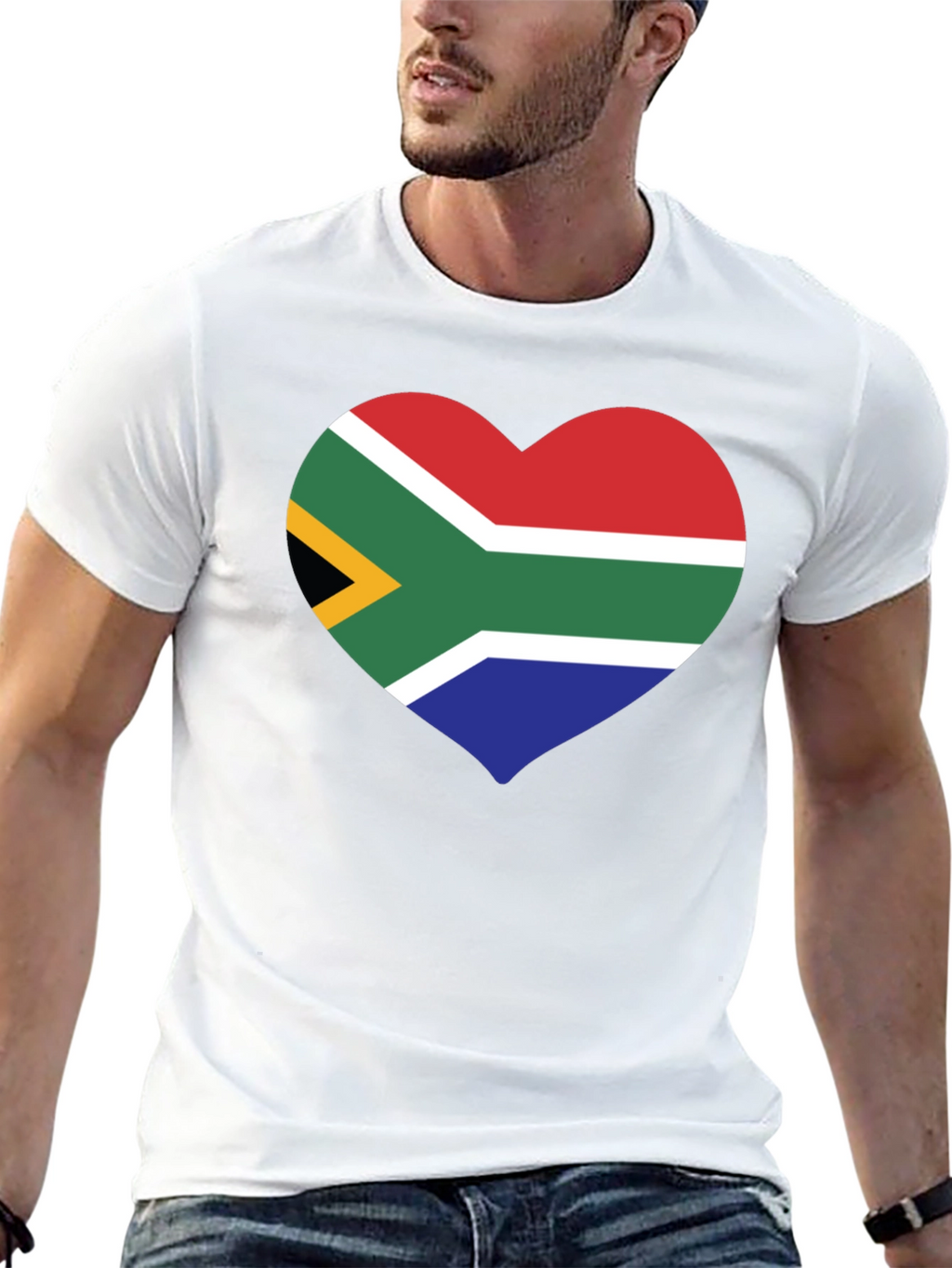South Africa Flag Heart Graphic T-Shirt