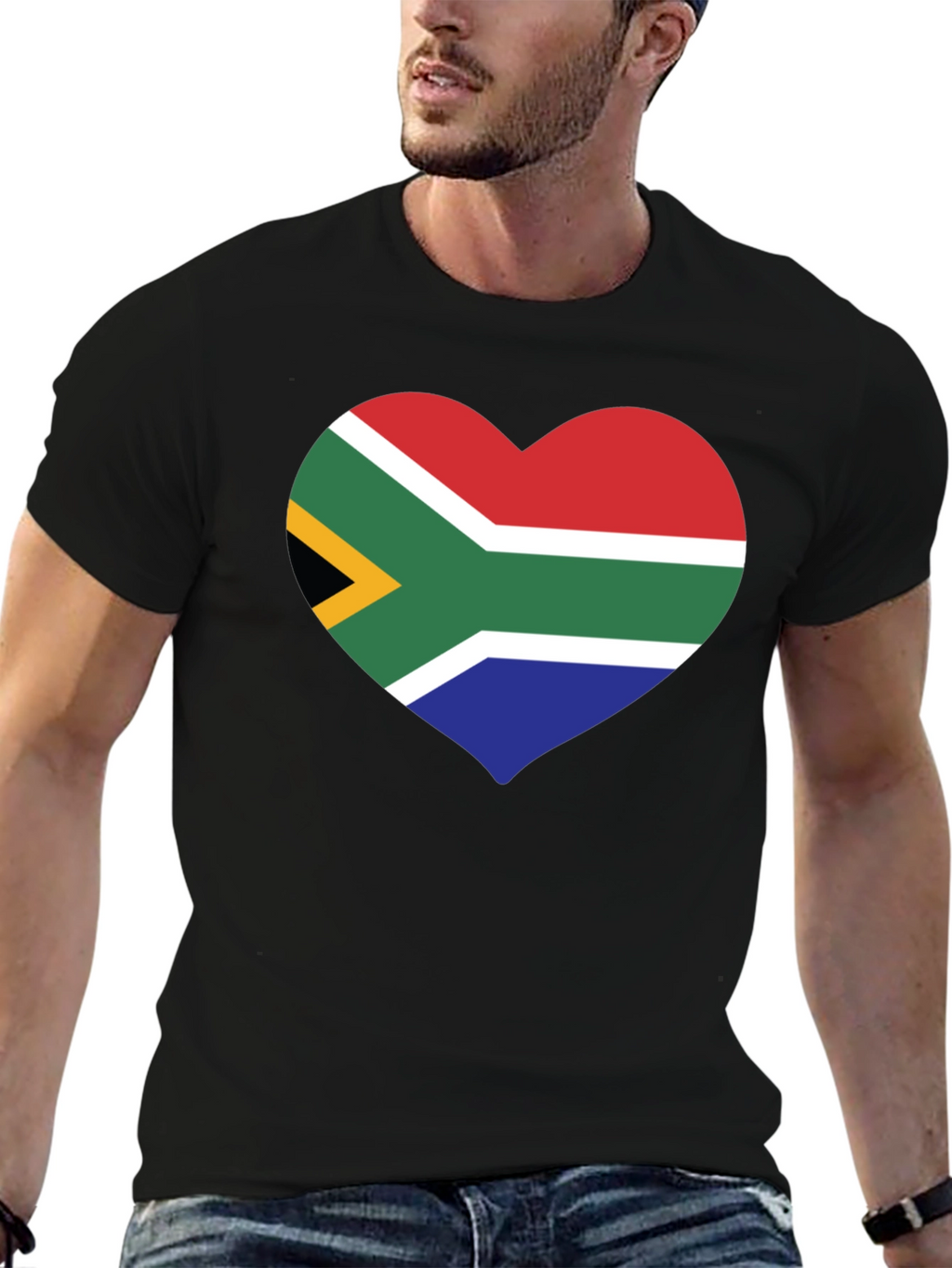 South Africa Flag Heart Graphic T-Shirt