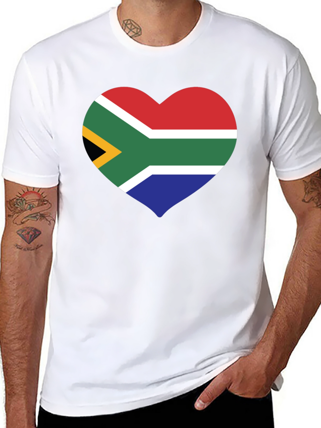 South Africa Flag Heart Graphic T-Shirt