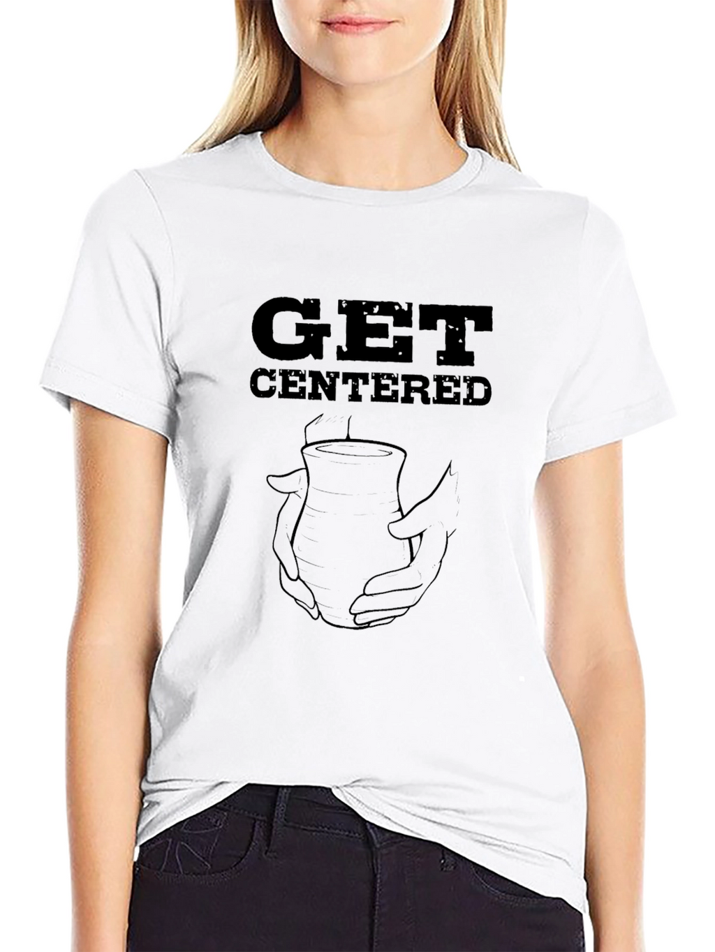 Get Centered Pottery Tee - Black Graphic T-Shirt