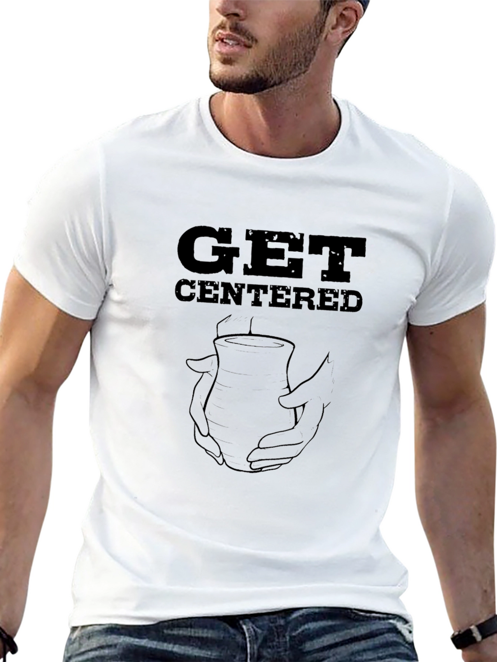 Get Centered Pottery Tee - Black Graphic T-Shirt