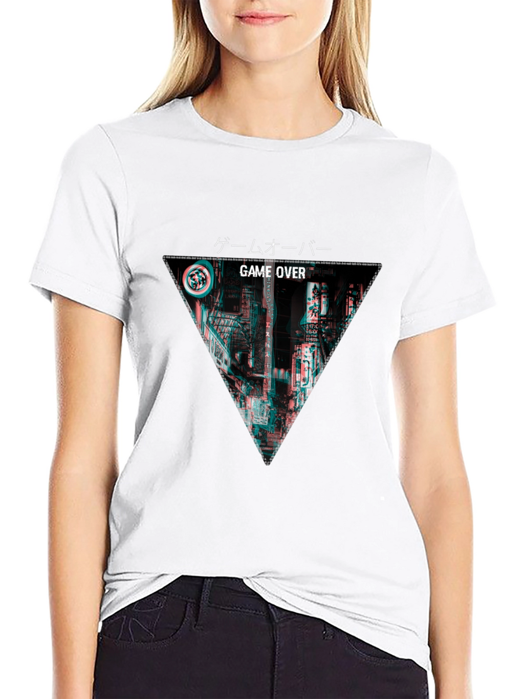 Game Over Glitch Style Graphic T-Shirt