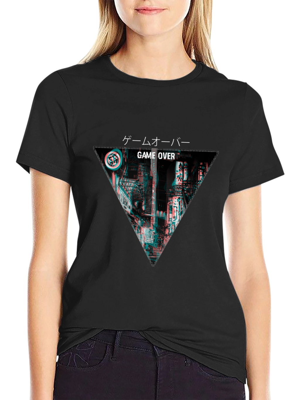 Game Over Glitch Style Graphic T-Shirt