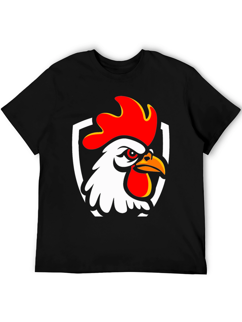 Rooster Graphic T-Shirt - Black Cotton Tee