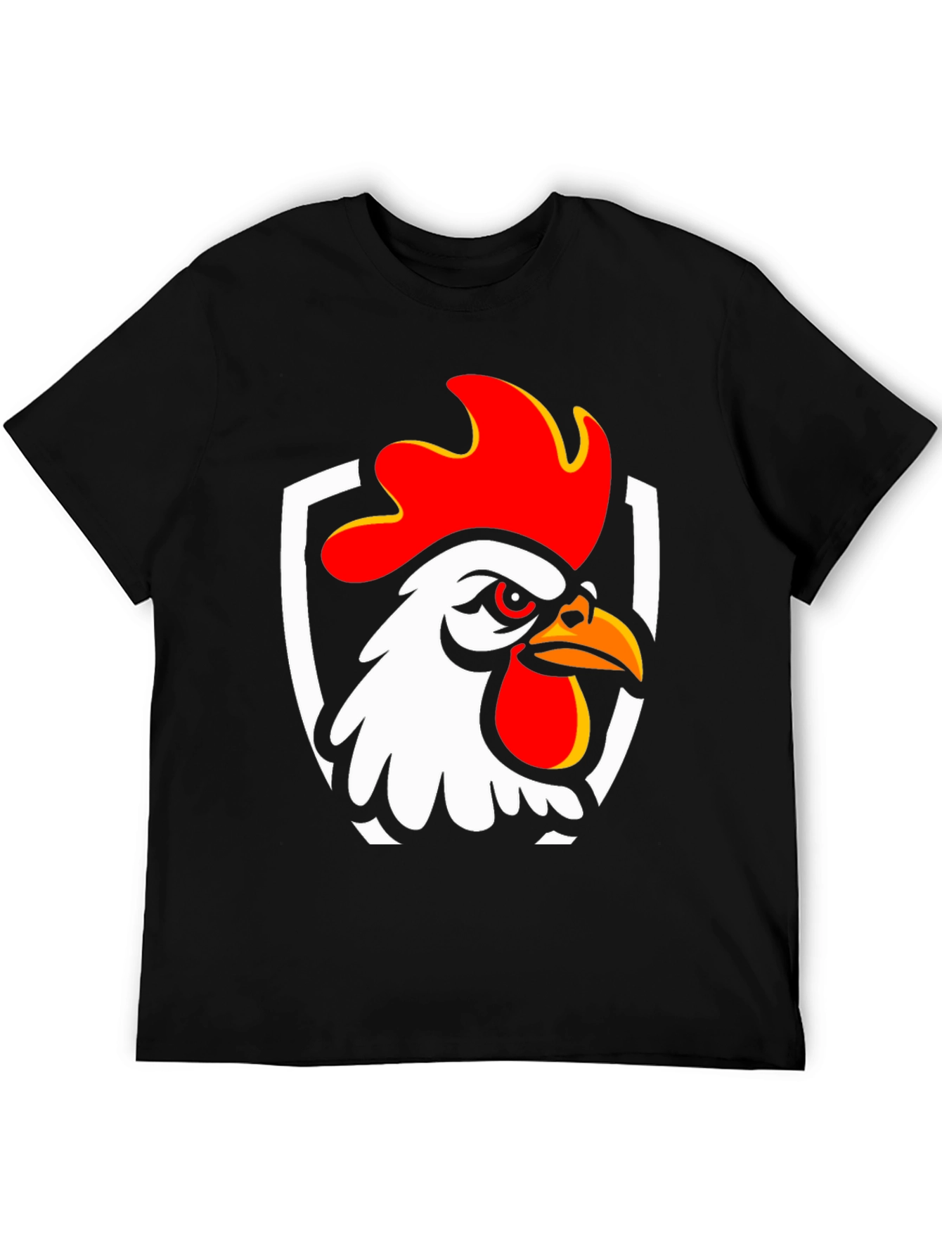 Rooster Graphic T-Shirt - Black Cotton Tee
