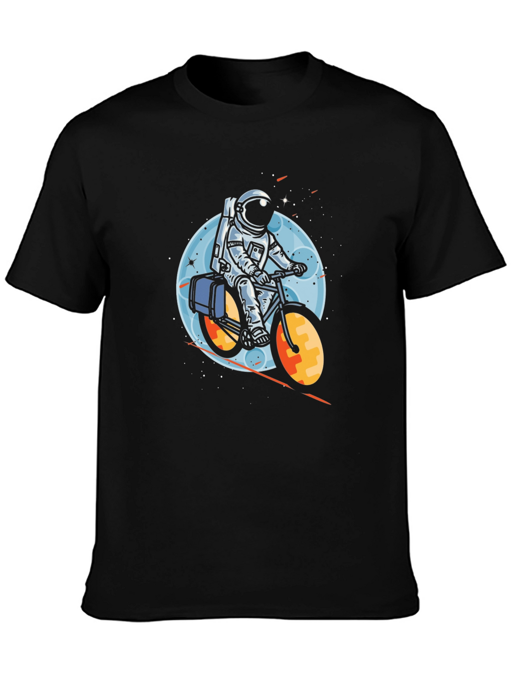 Astronaut Biker Graphic Tee - Space Adventure T-Shirt