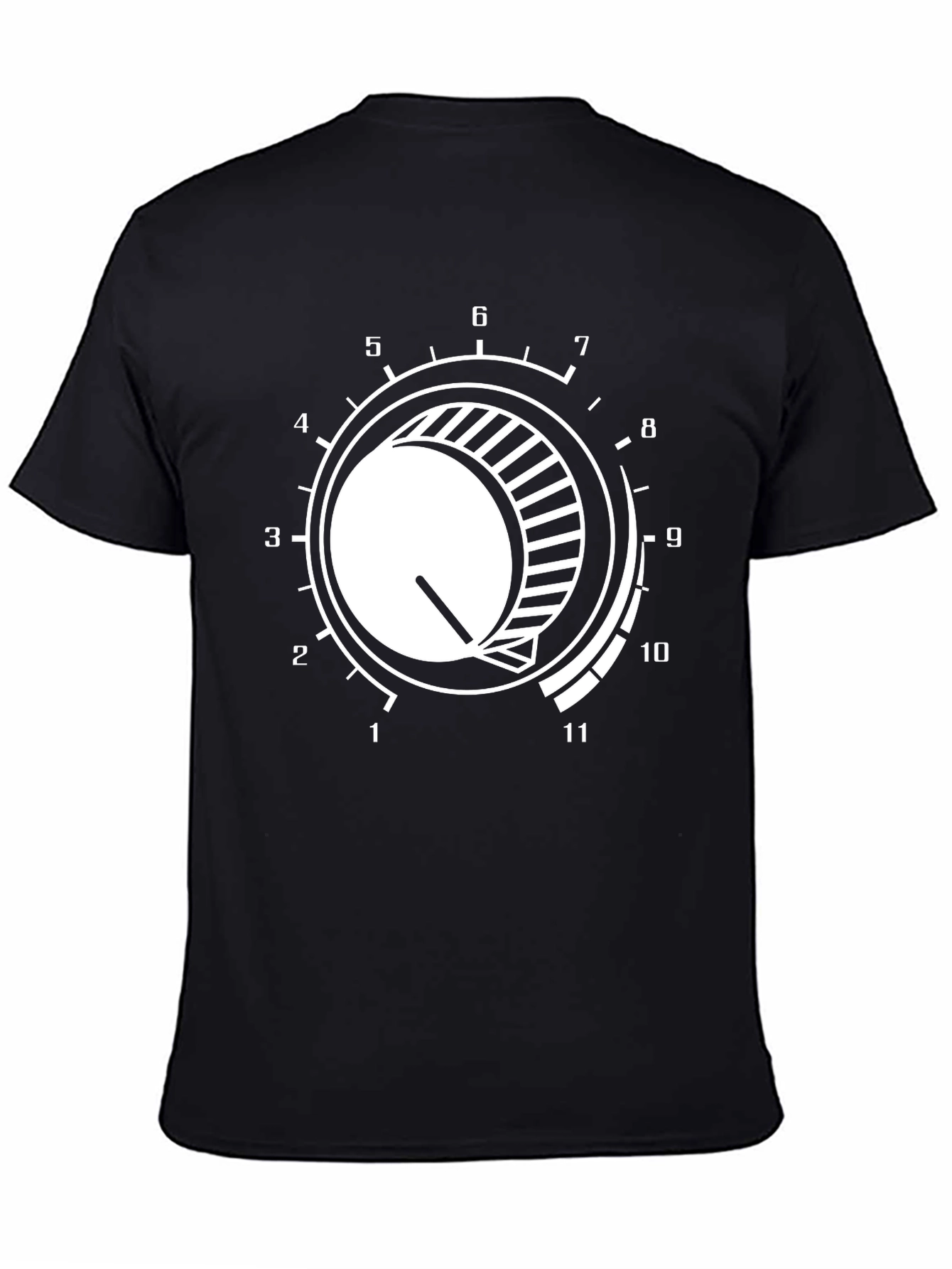 Black T-Shirt with Volume Knob Graphic
