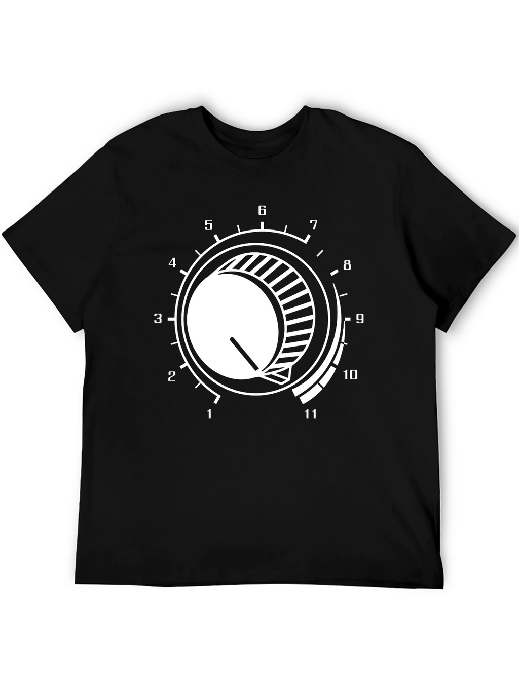 Black T-Shirt with Volume Knob Graphic