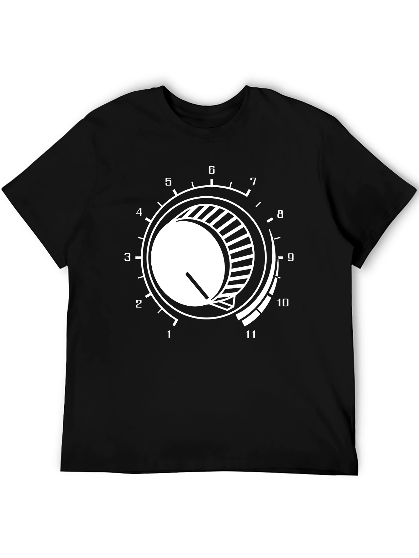 Black T-Shirt with Volume Knob Graphic