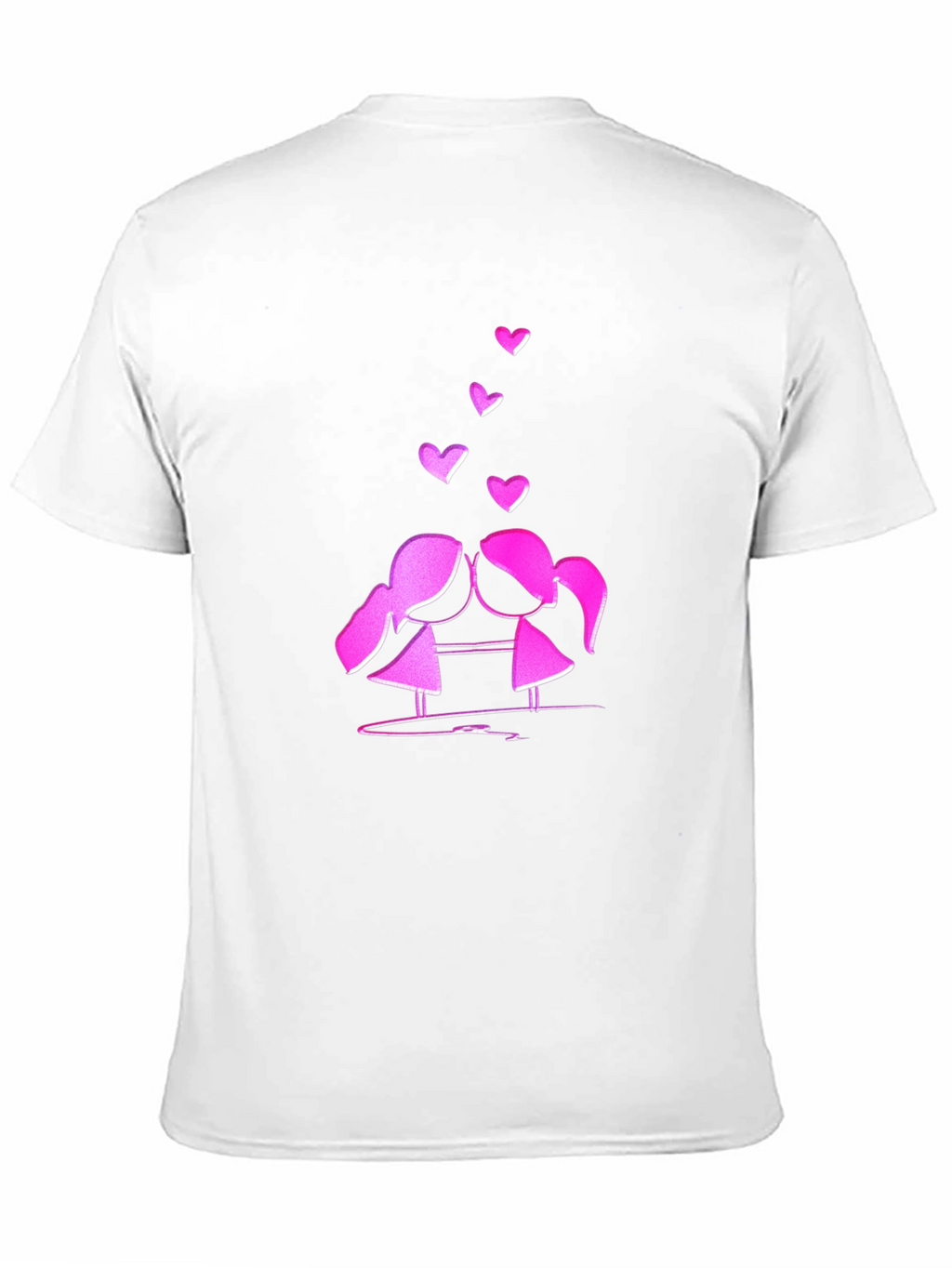 Cute Love T-Shirt - Kissing Girls & Hearts