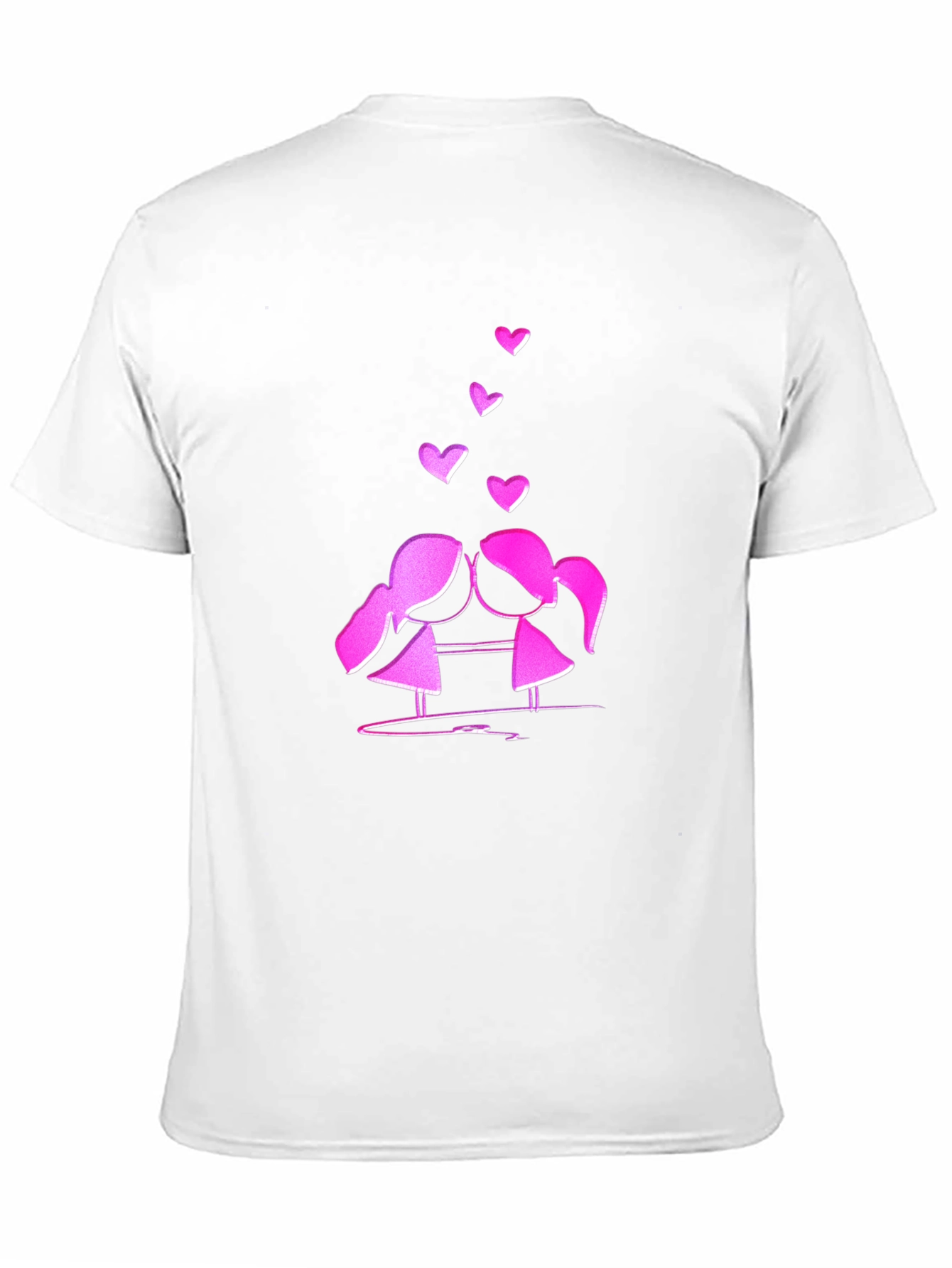 Cute Love T-Shirt - Kissing Girls & Hearts