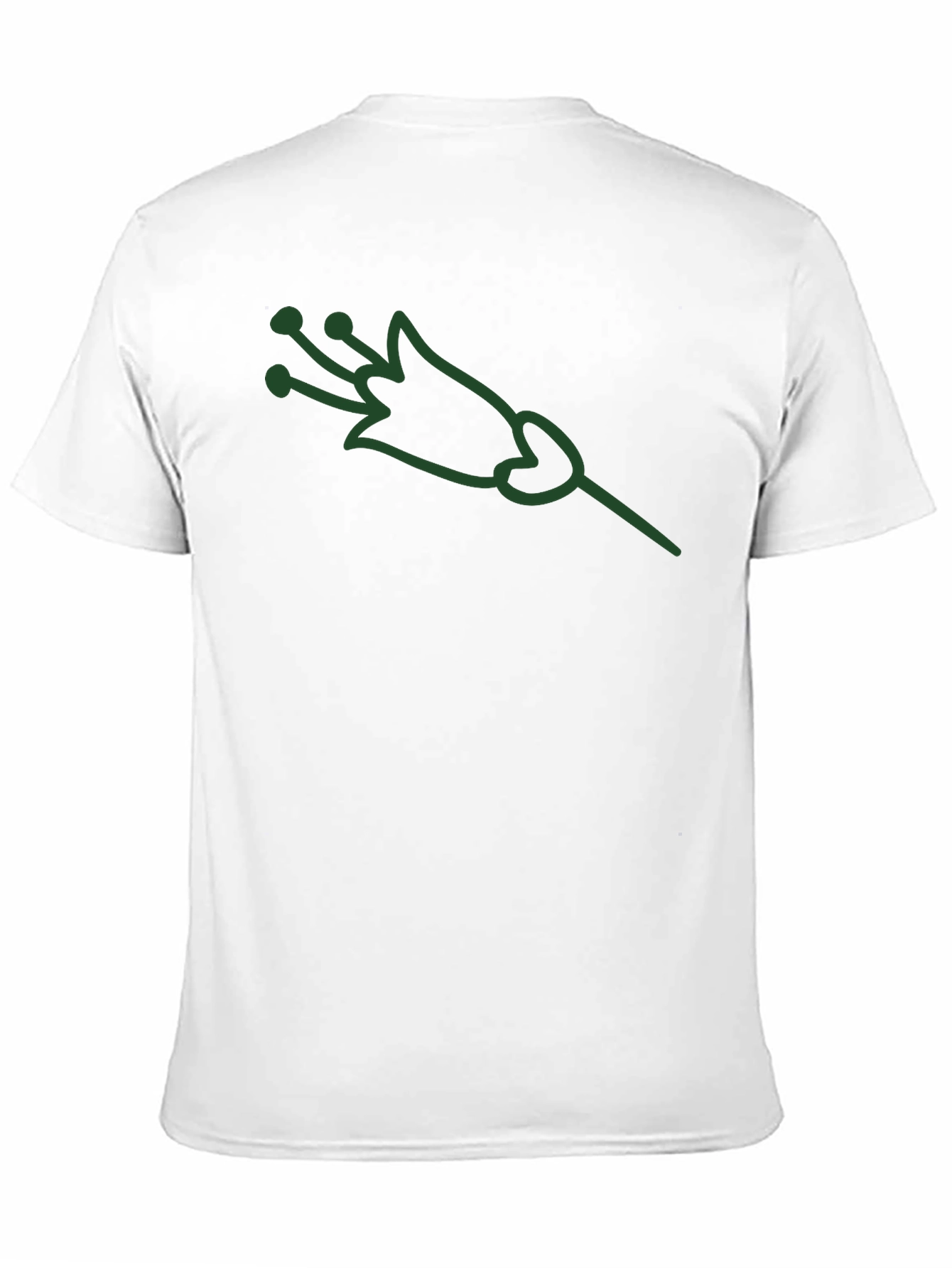 Green Flower Graphic Black T-Shirt