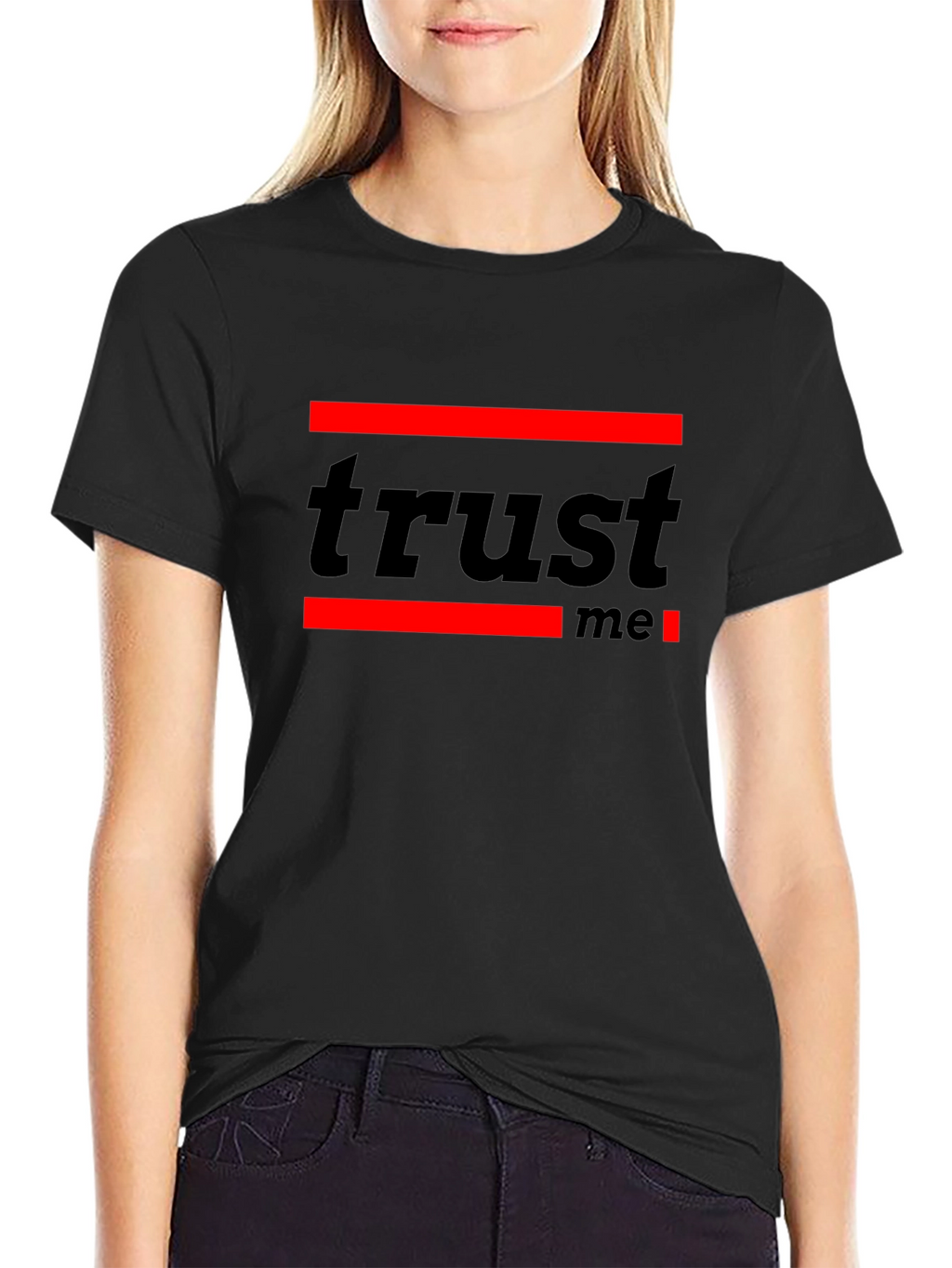 Trust Me Graphic Tee - Modern Black T-Shirt