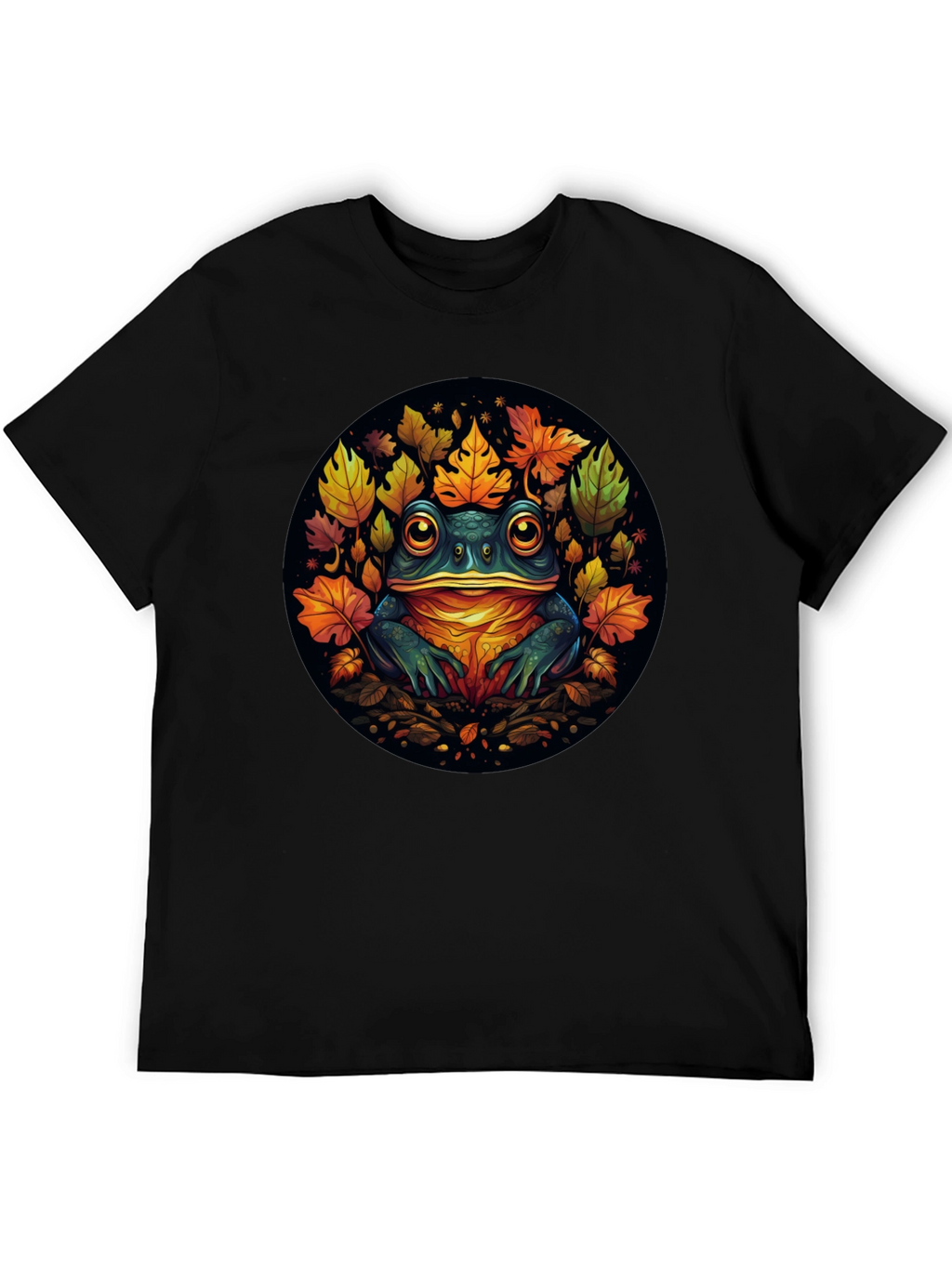 Frog & Leaves Graphic Tee - Unique Nature Design
