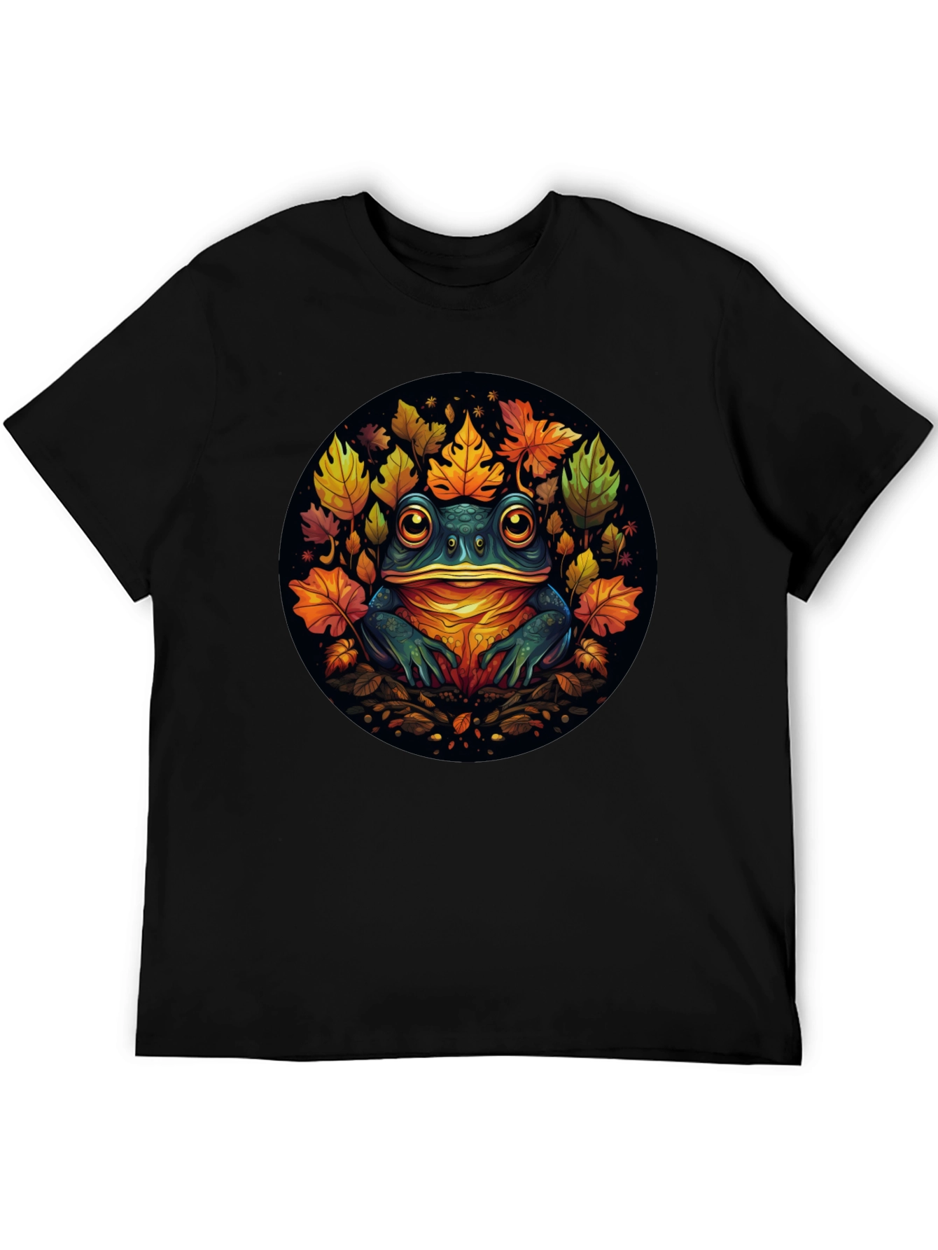 Frog & Leaves Graphic Tee - Unique Nature Design
