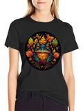 Frog & Leaves Graphic Tee - Unique Nature Design