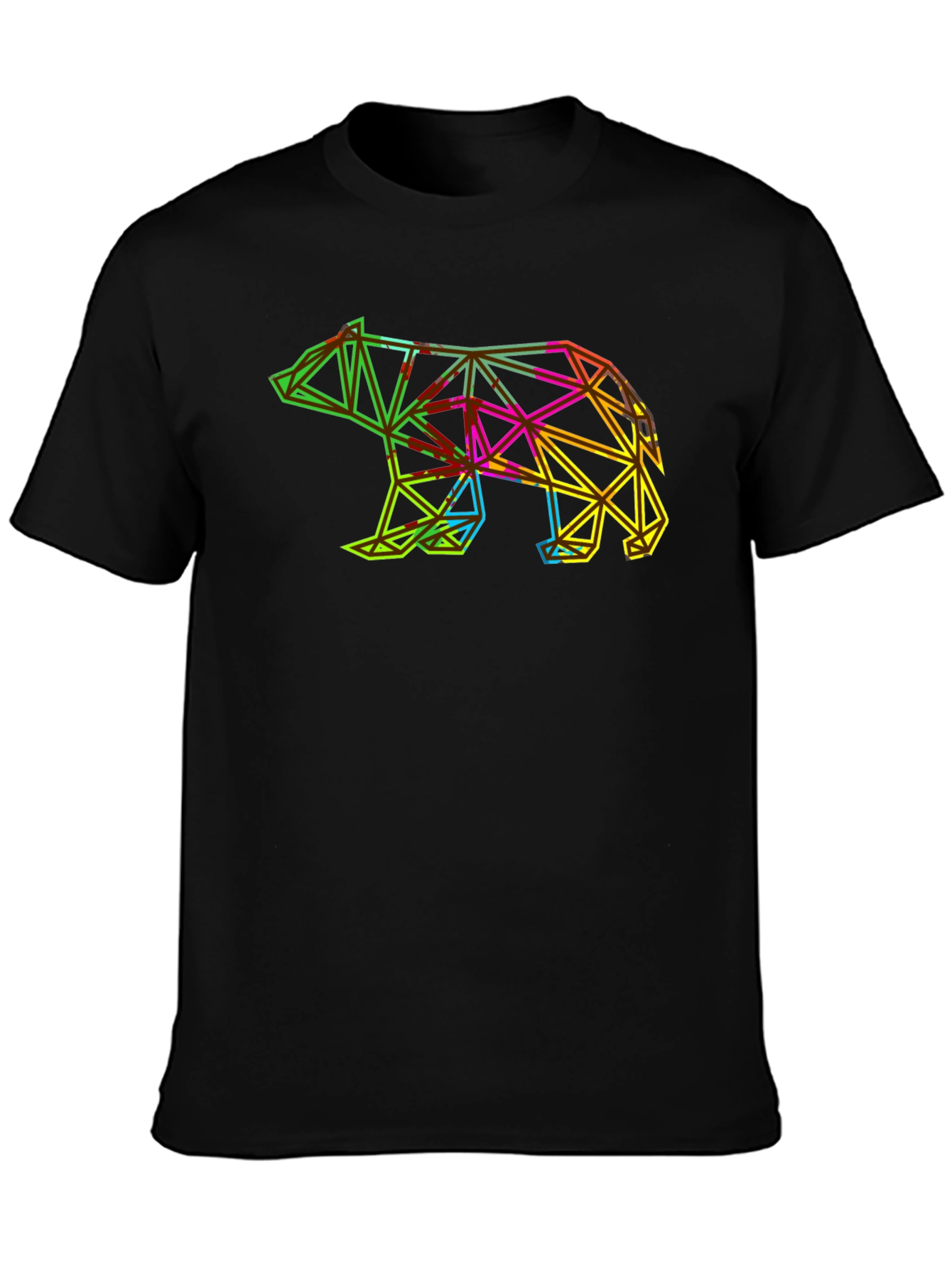 Geometric Bear Graphic Tee - Modern Mens T-Shirt