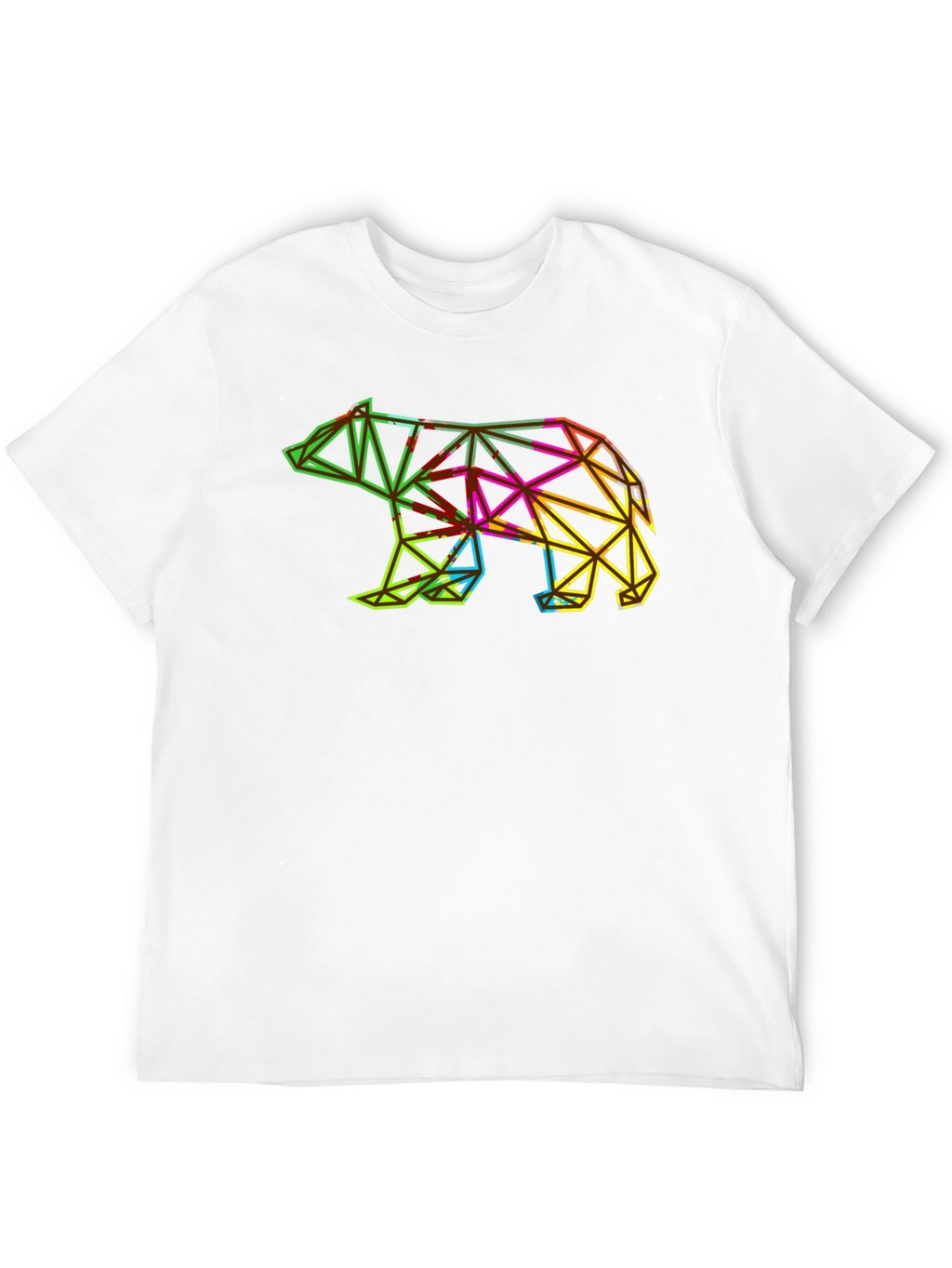 Geometric Bear Graphic Tee - Modern Mens T-Shirt