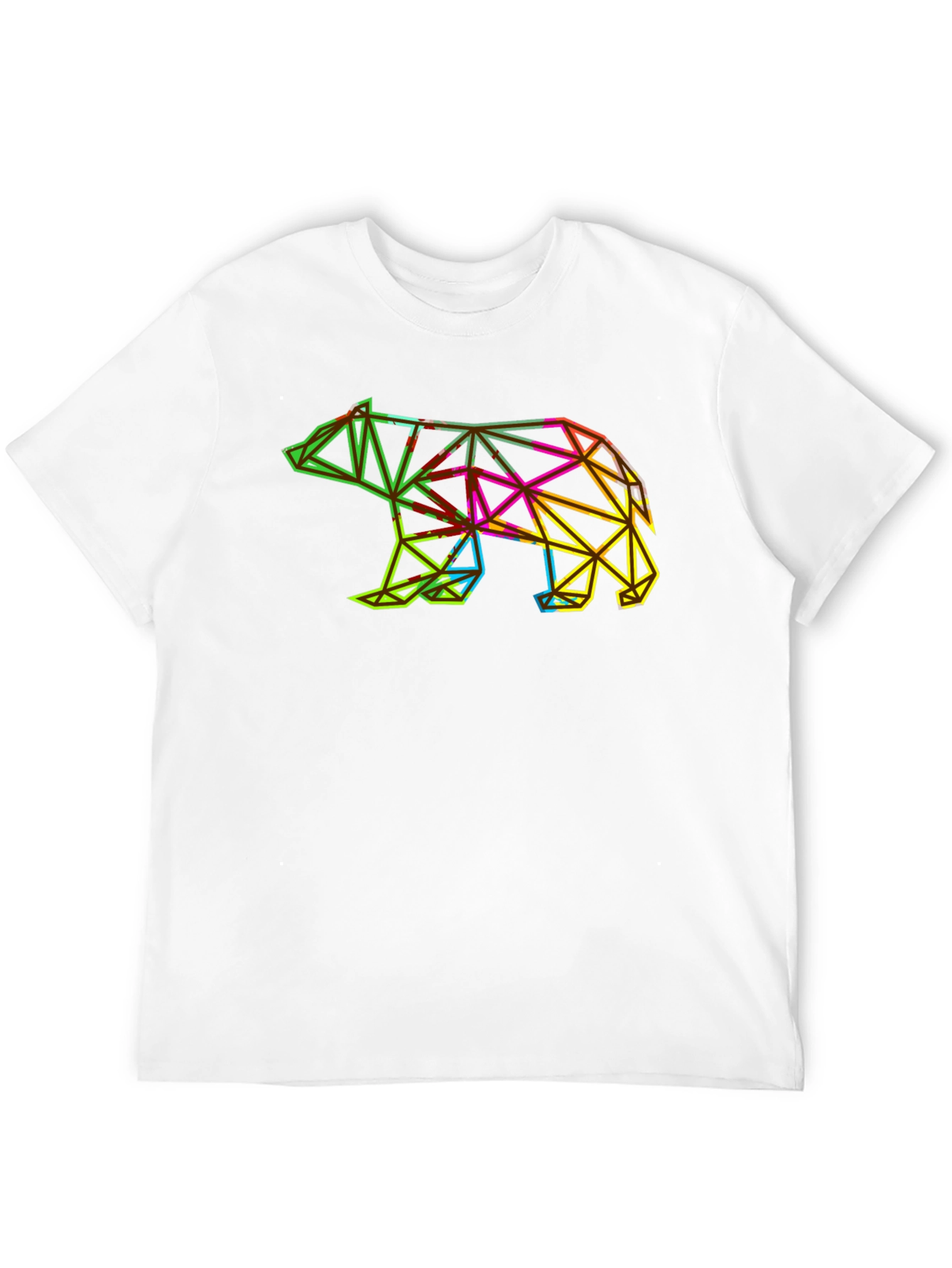 Geometric Bear Graphic Tee - Modern Mens T-Shirt