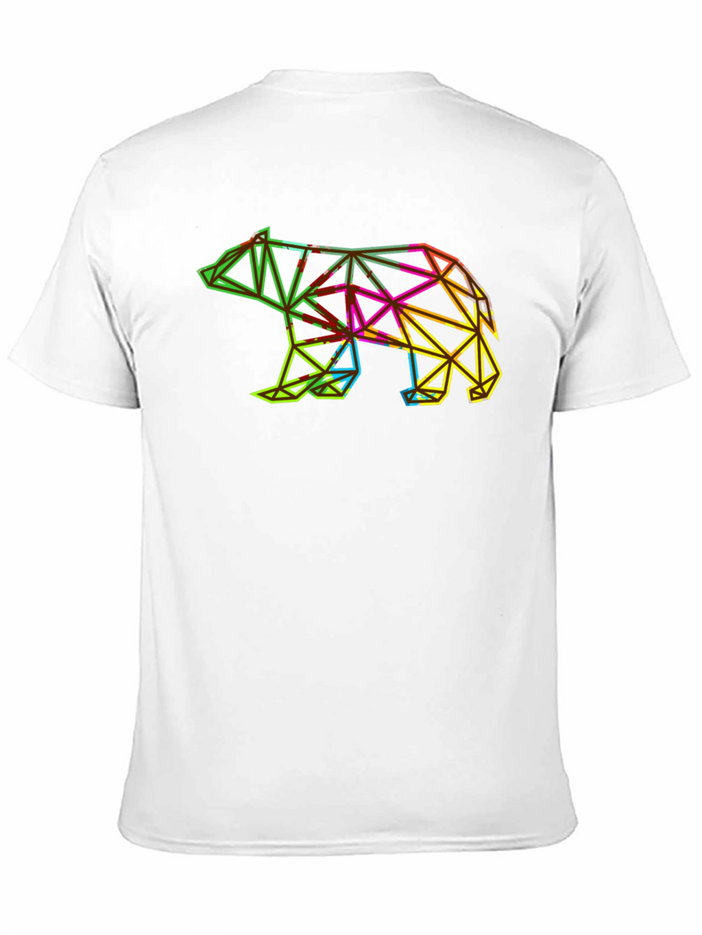 Geometric Bear Graphic Tee - Modern Mens T-Shirt