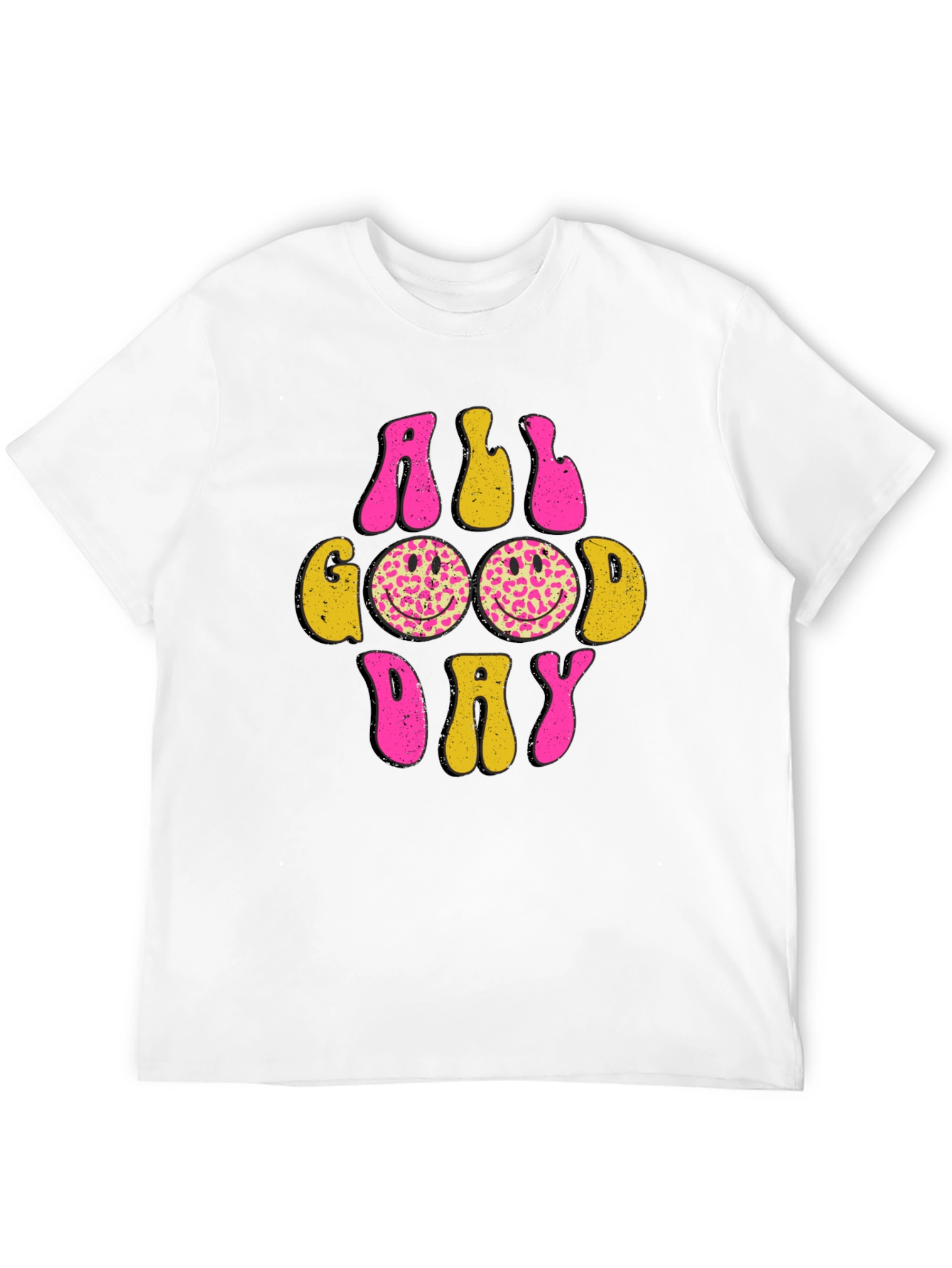 All Good Day Smiley Face Graphic Tee - Black