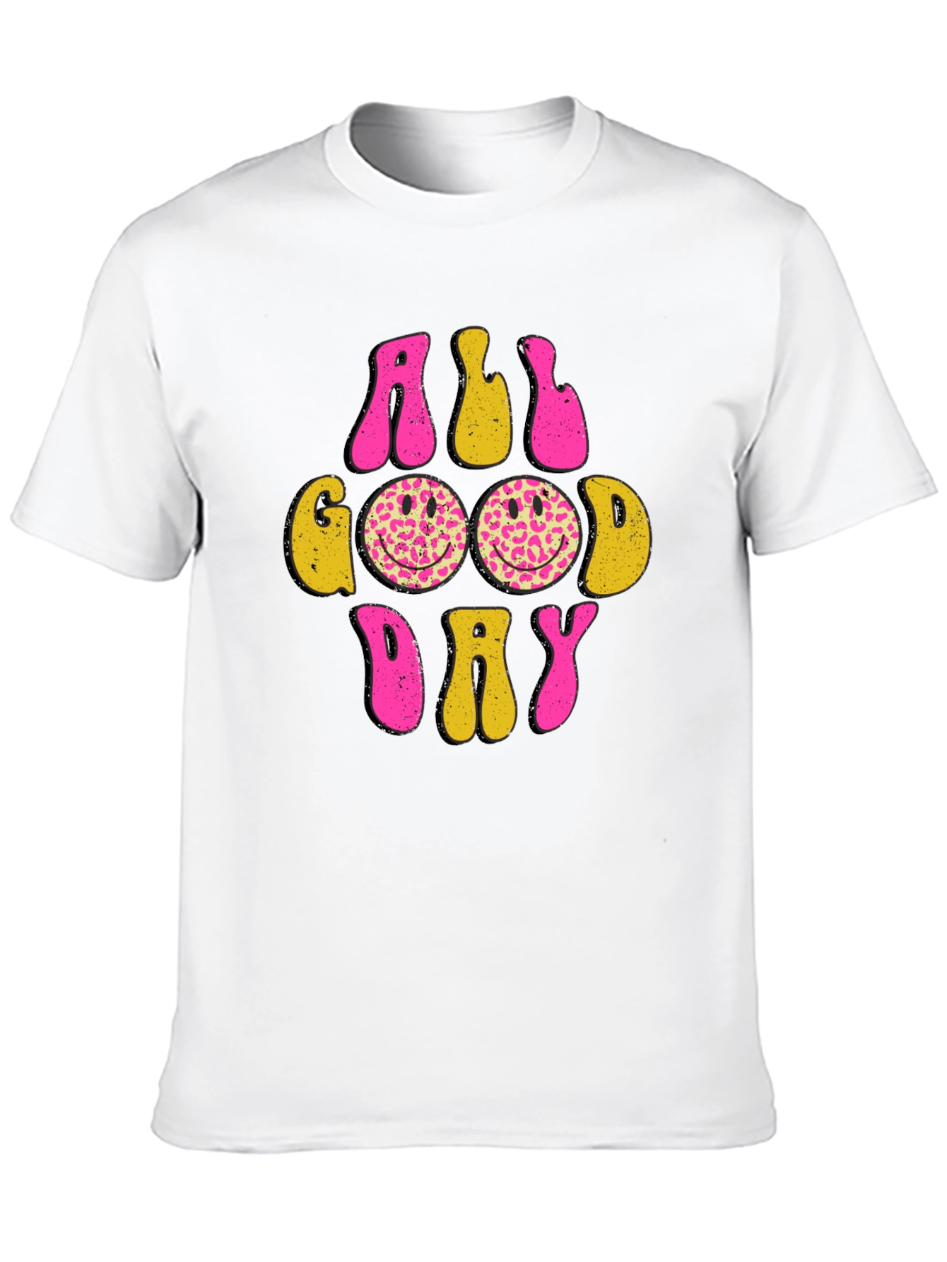 All Good Day Smiley Face Graphic Tee - Black