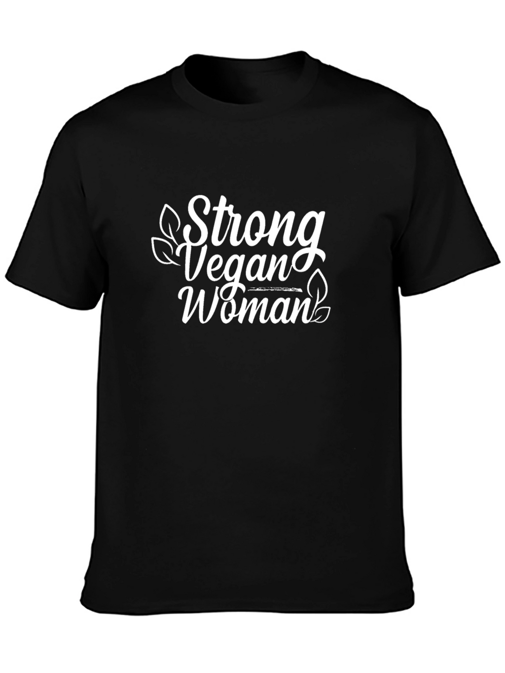 Strong Vegan Woman Black T-Shirt