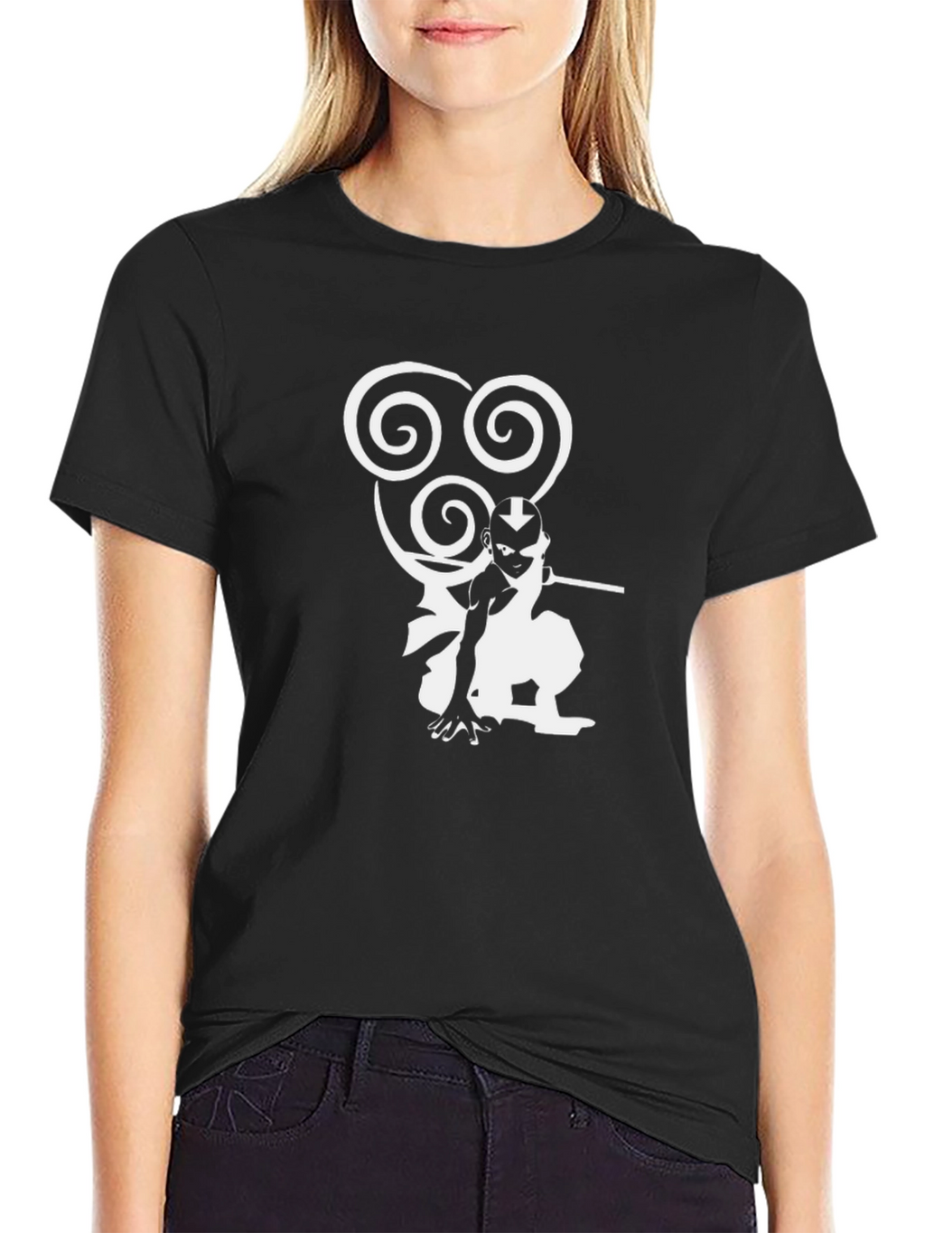Avatar Aang Airbender Black Graphic Tee