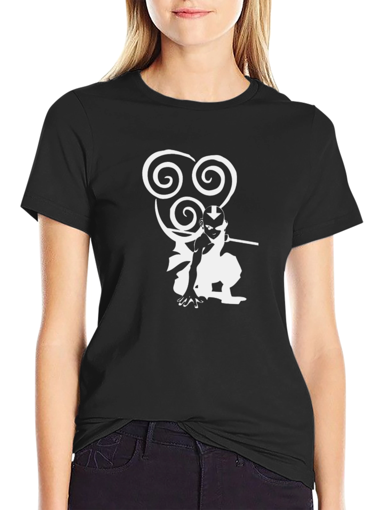 Avatar Aang Airbender Black Graphic Tee