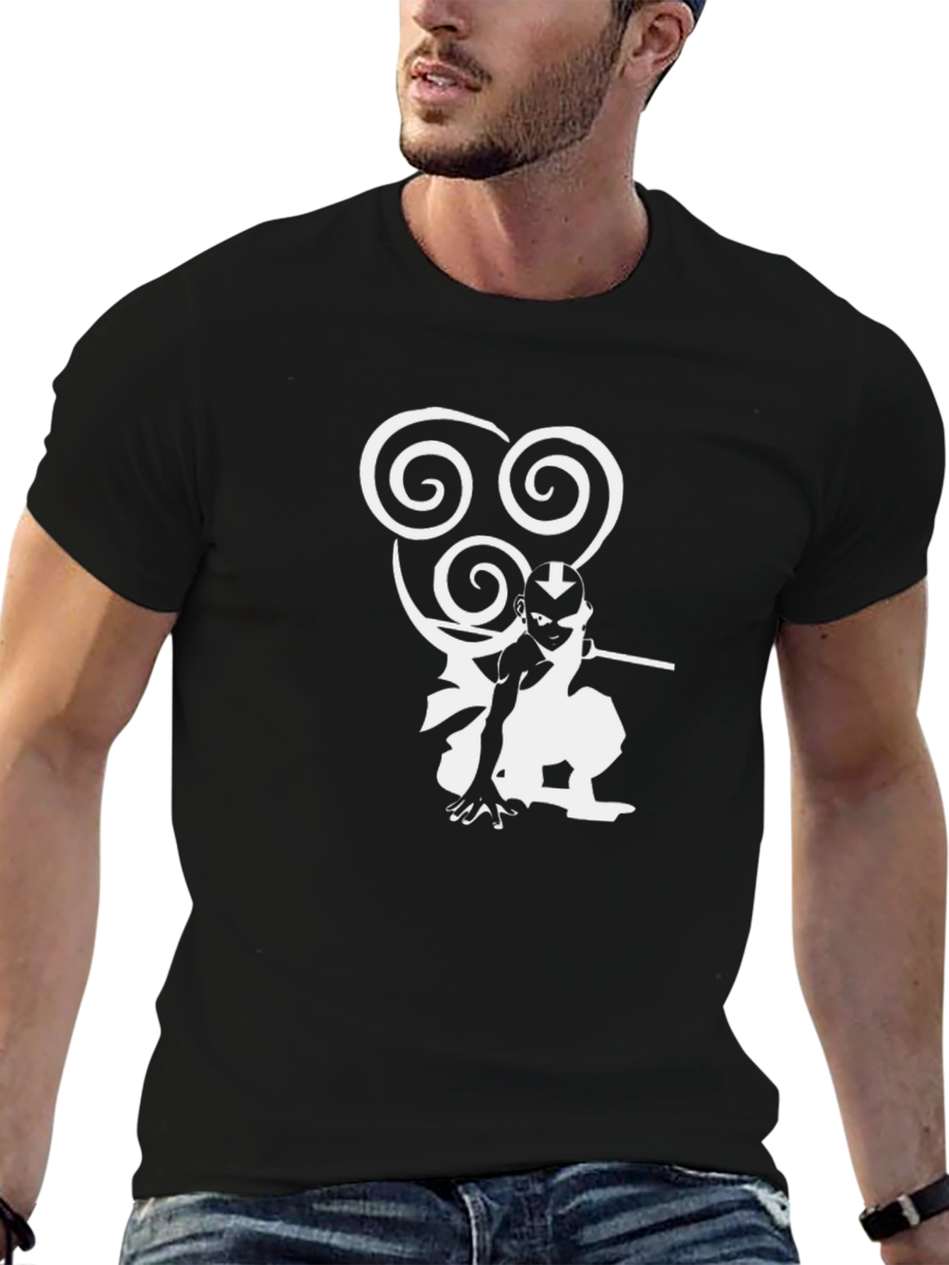 Avatar Aang Airbender Black Graphic Tee