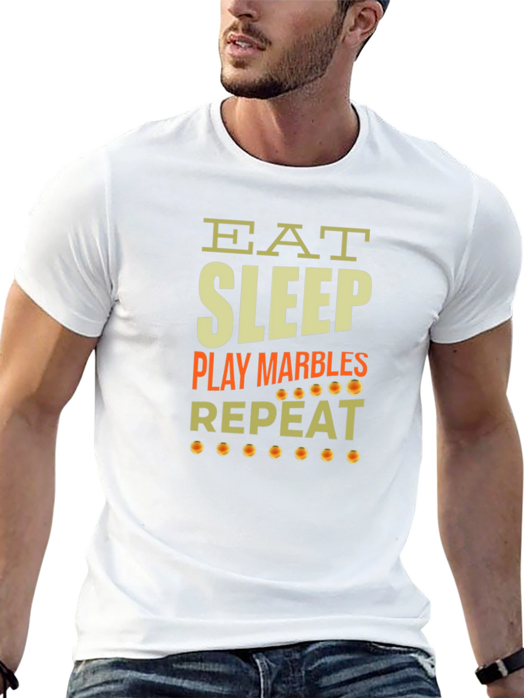 Eat Sleep Play Marbles Repeat Graphic Tee