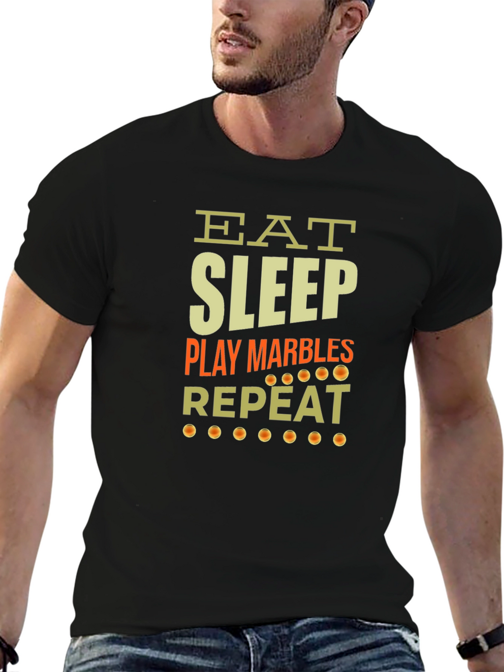 Eat Sleep Play Marbles Repeat Graphic Tee