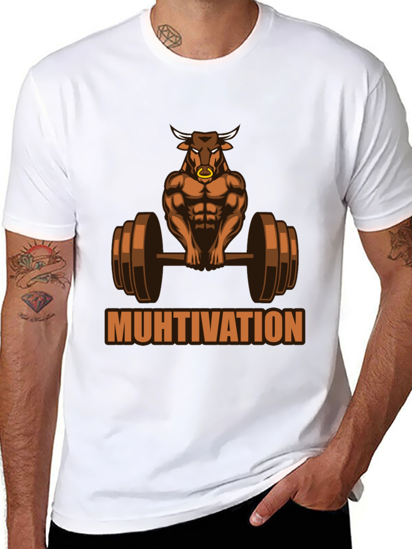 Muhtivation Gym Bull T-Shirt - Workout Motivation