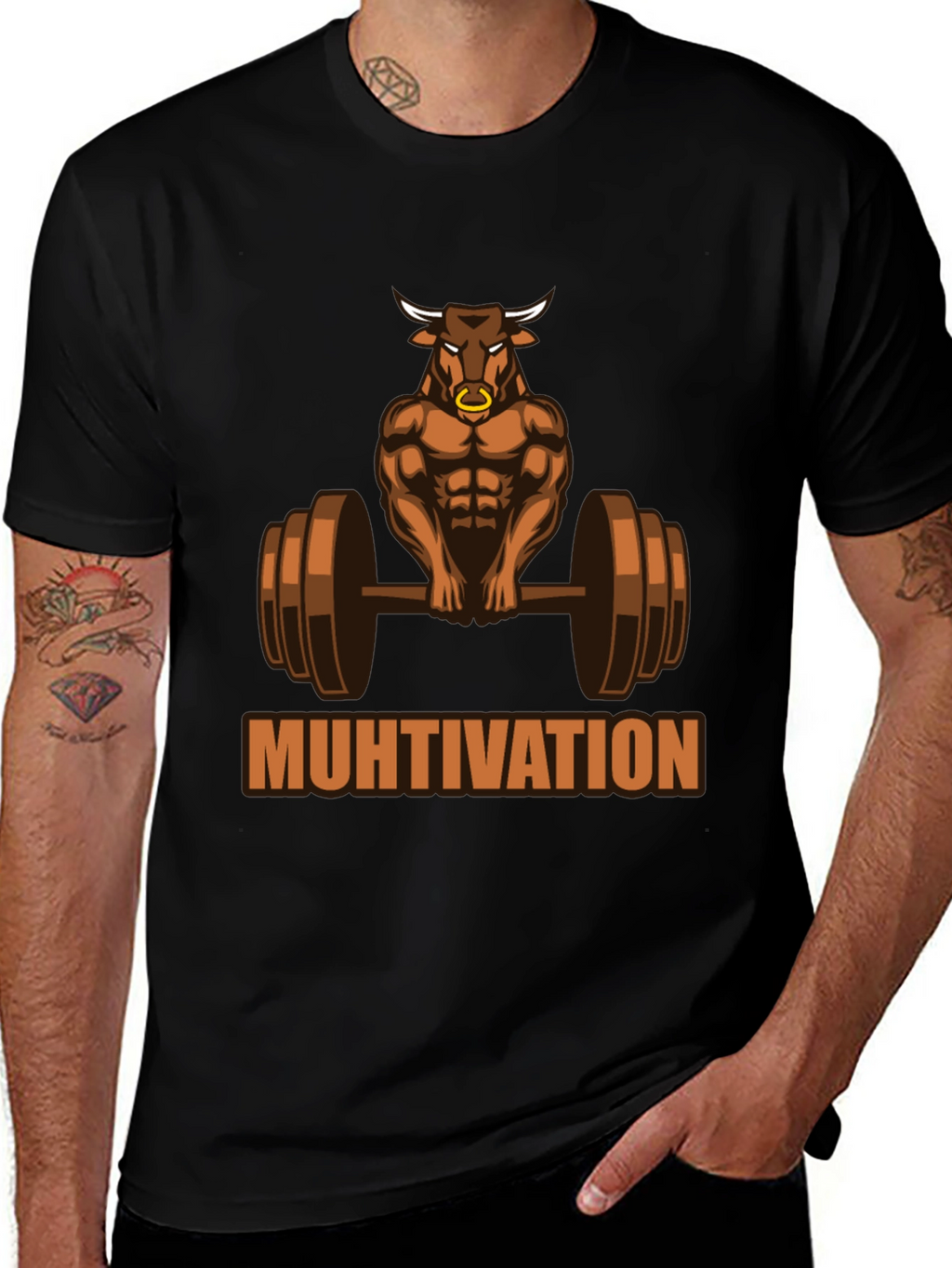 Muhtivation Gym Bull T-Shirt - Workout Motivation