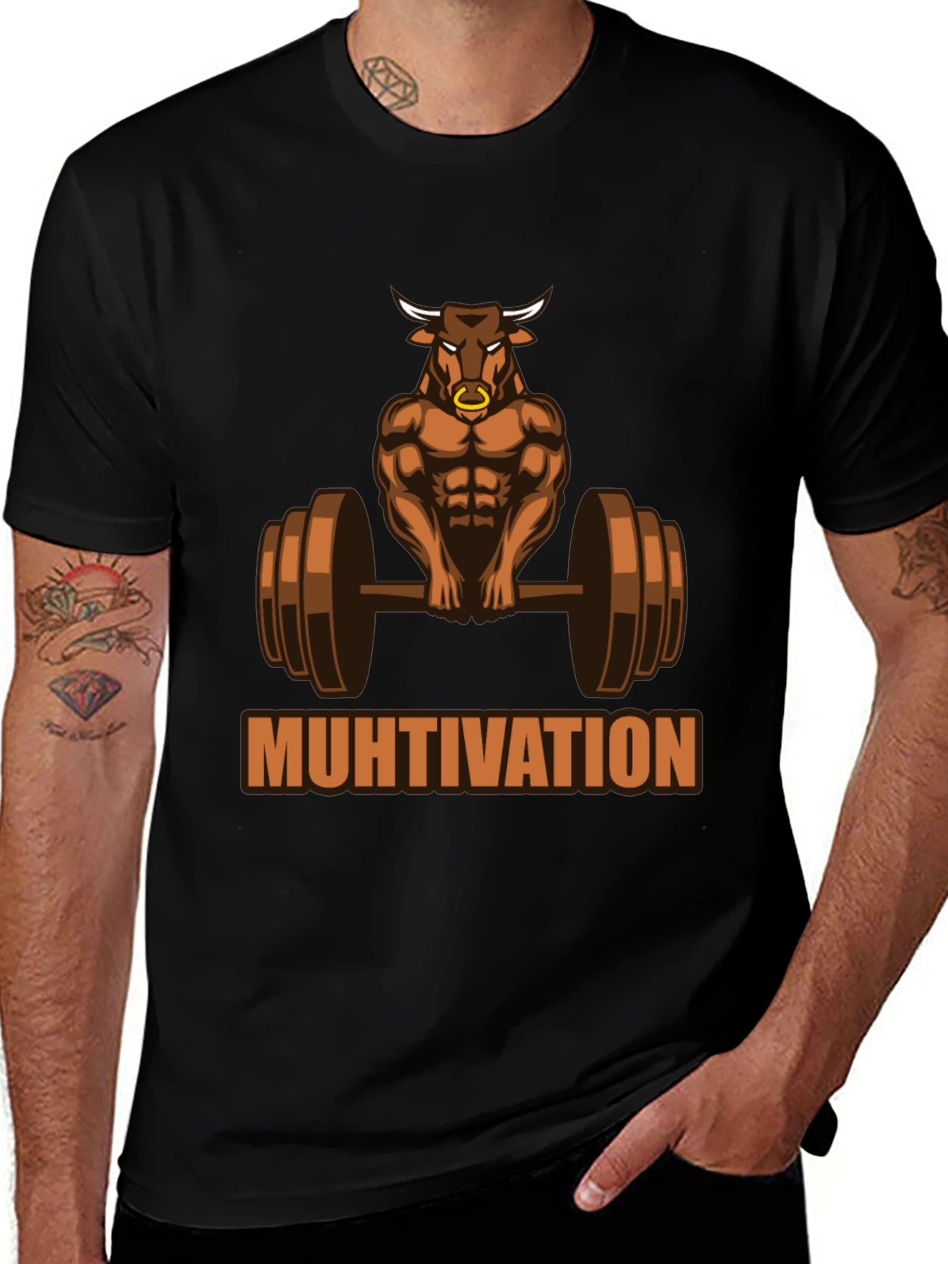 Muhtivation Gym Bull T-Shirt - Workout Motivation
