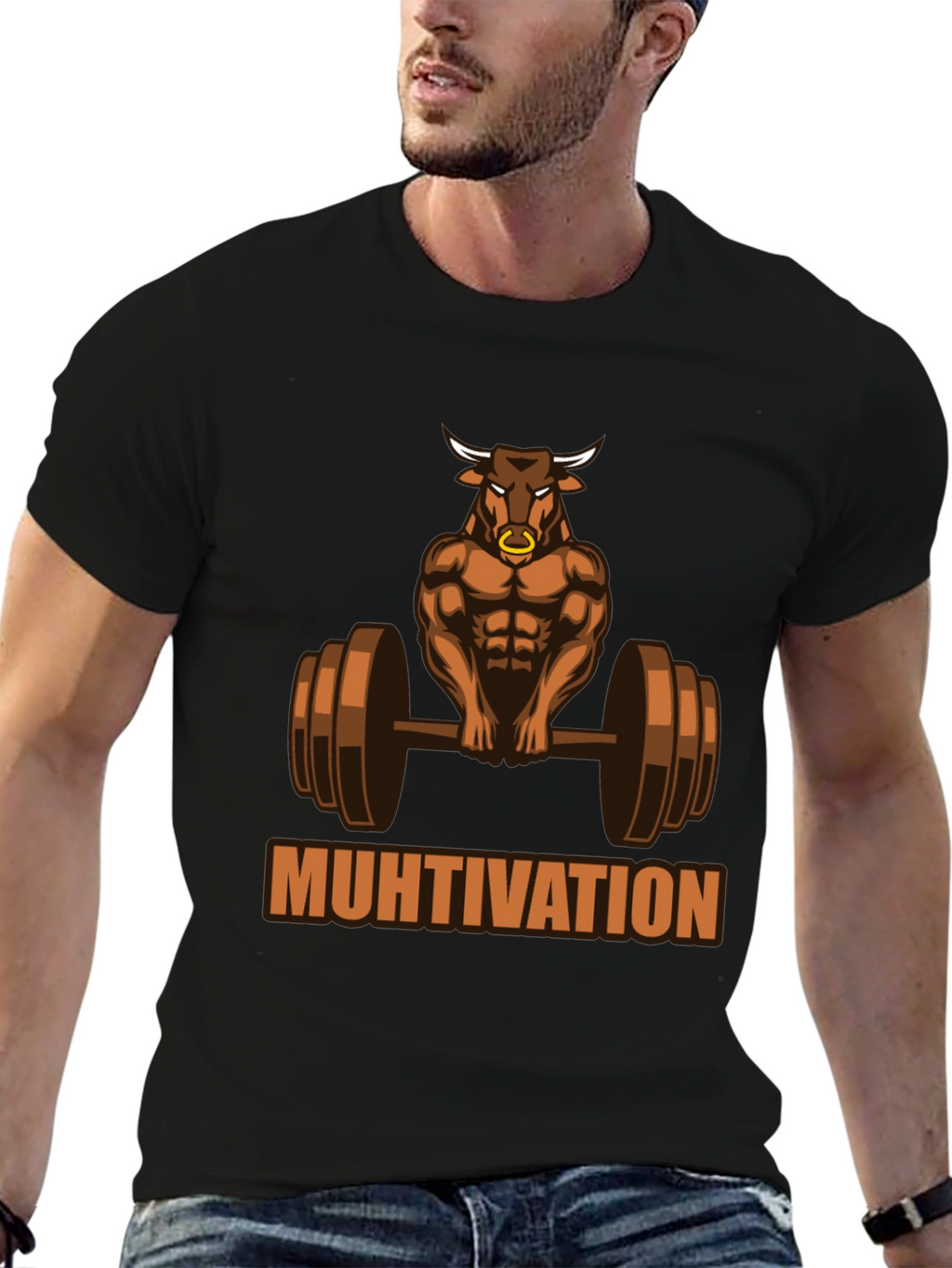 Muhtivation Gym Bull T-Shirt - Workout Motivation