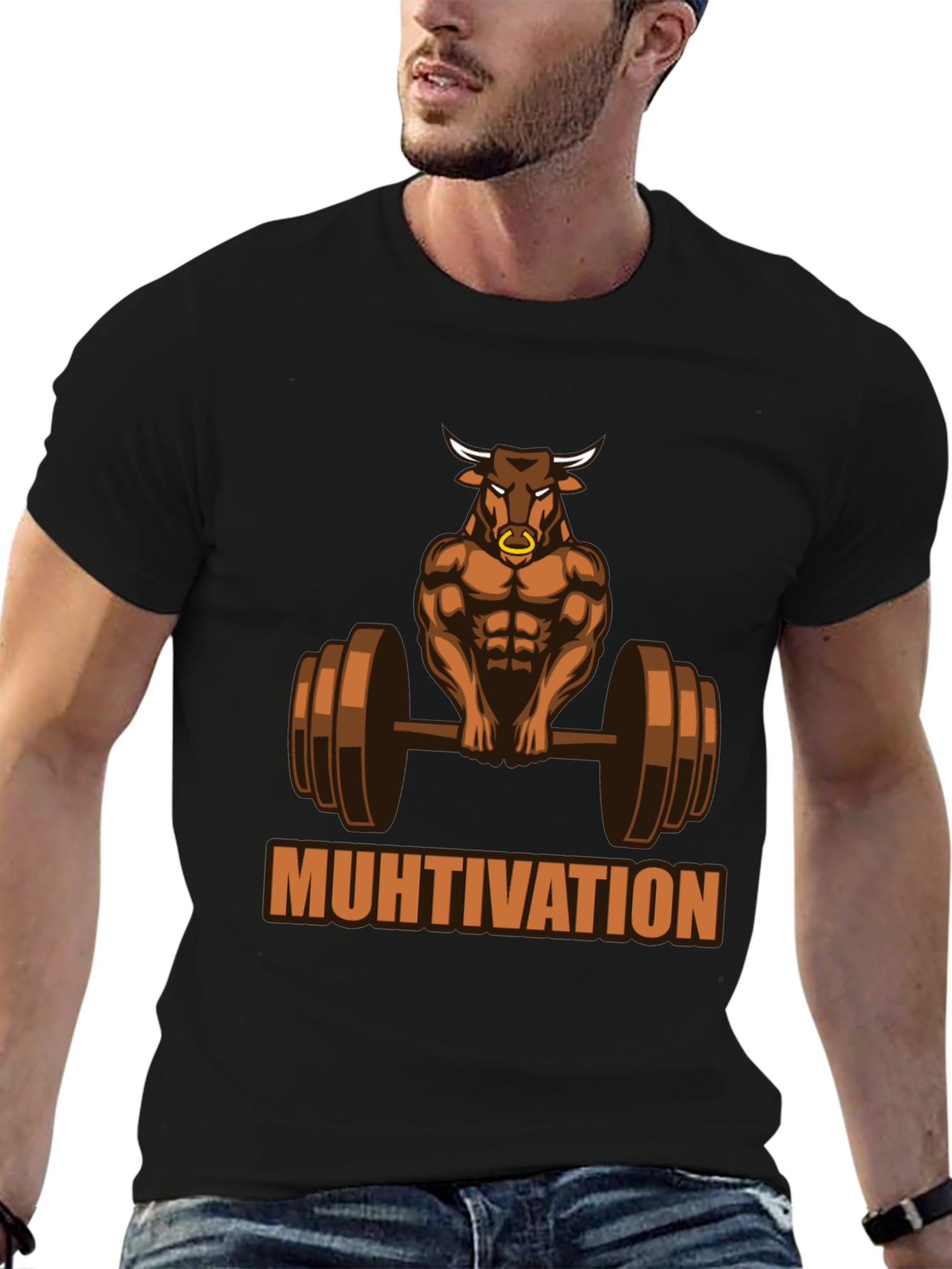 Muhtivation Gym Bull T-Shirt - Workout Motivation