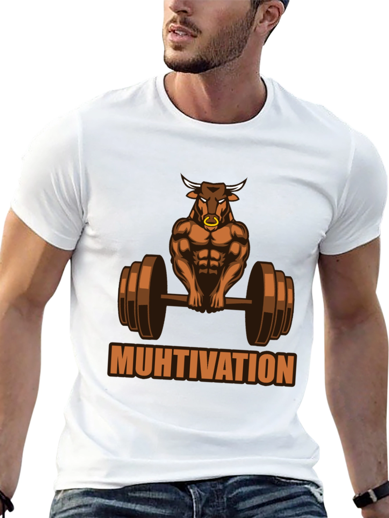 Muhtivation Gym Bull T-Shirt - Workout Motivation