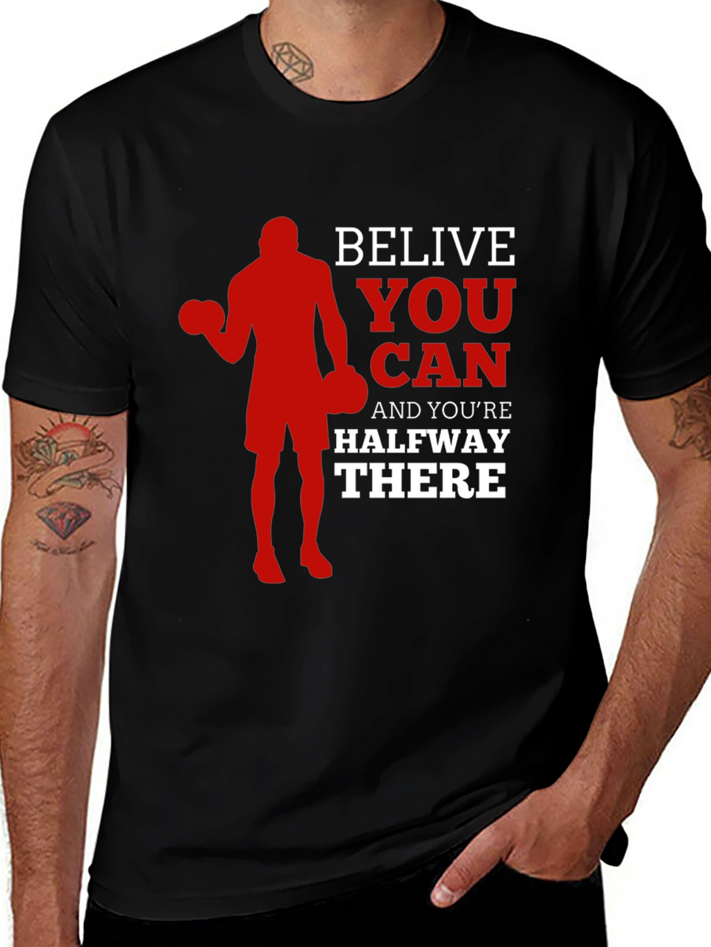 Motivational Gym T-Shirt - Believe You Can