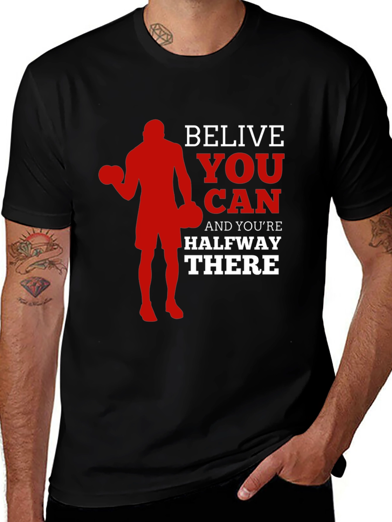 Motivational Gym T-Shirt - Believe You Can