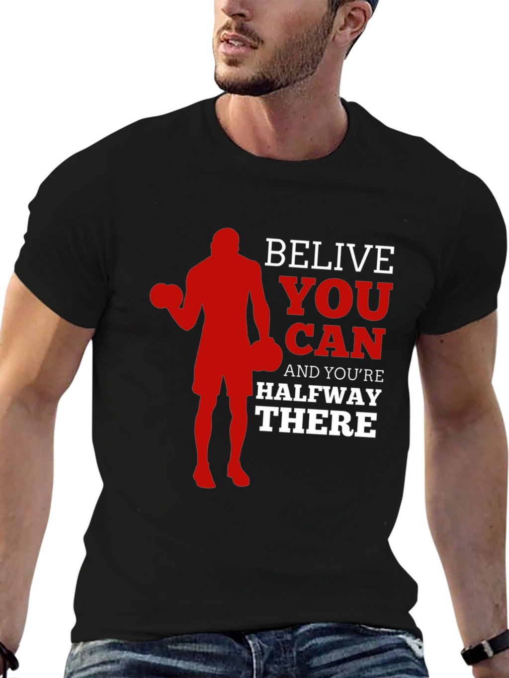 Motivational Gym T-Shirt - Believe You Can