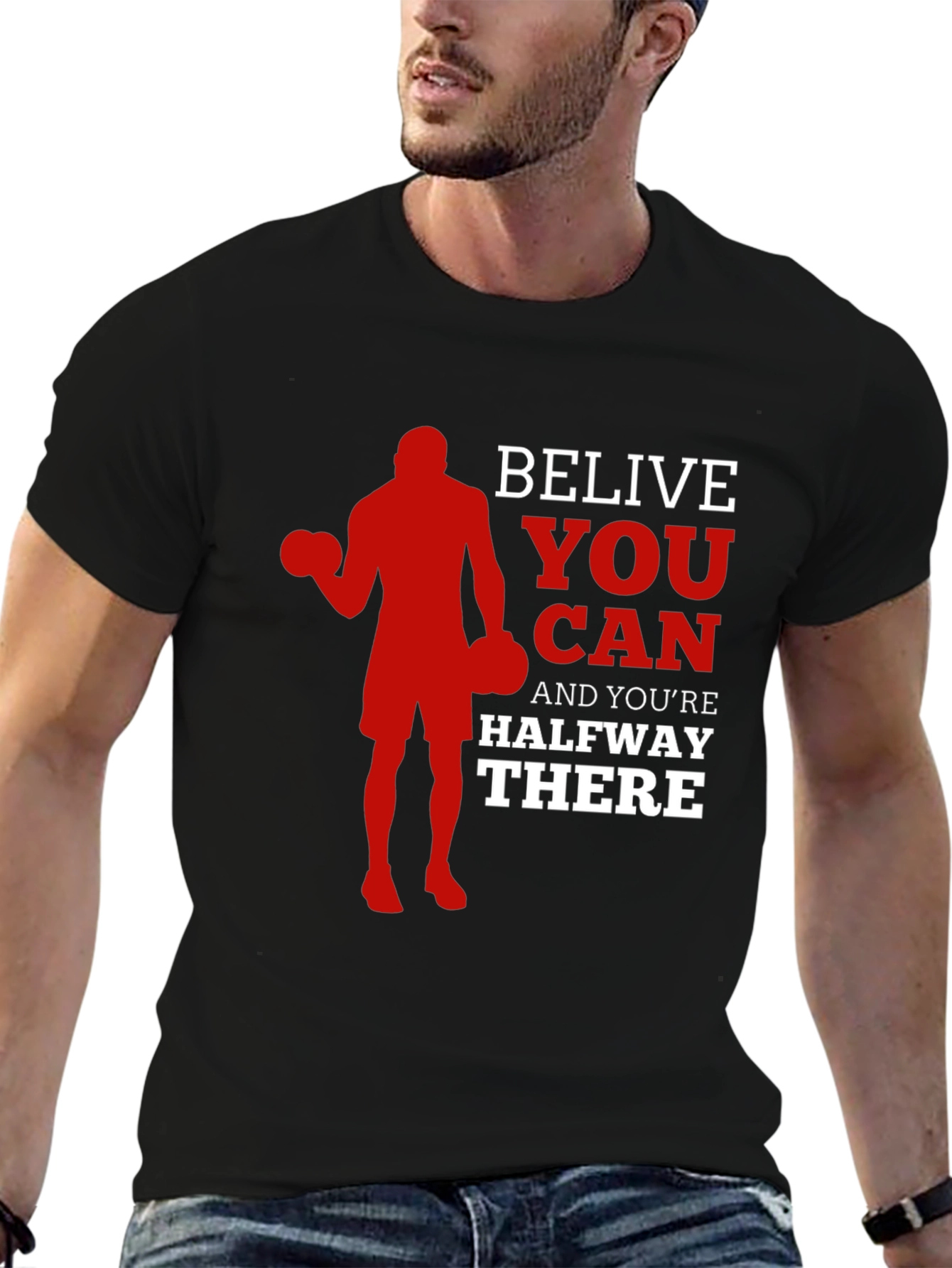 Motivational Gym T-Shirt - Believe You Can