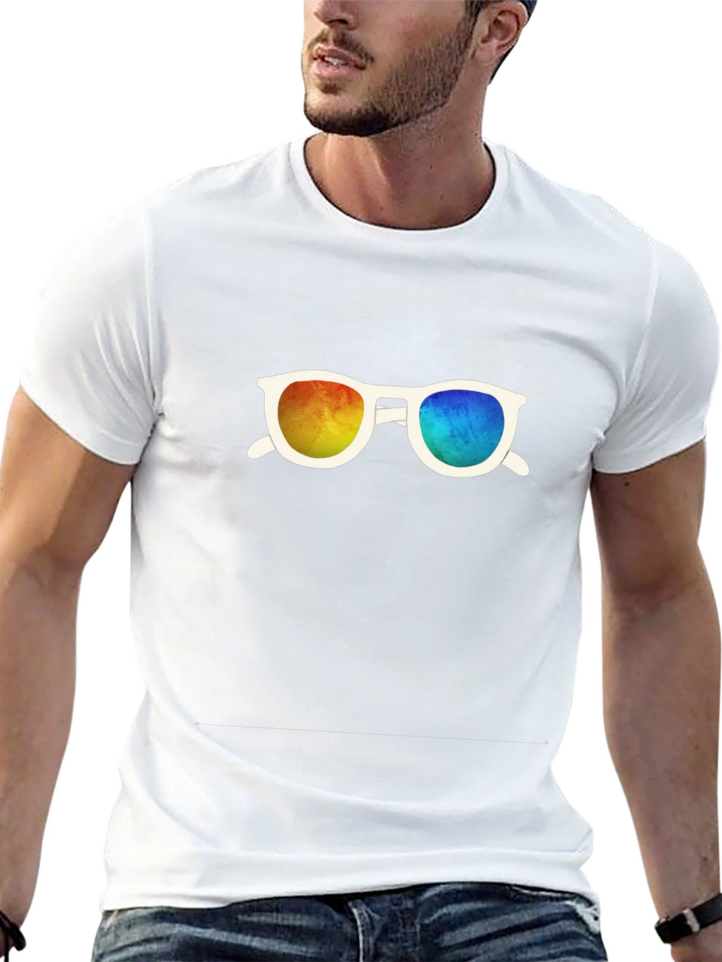 Retro Sunglasses Graphic Black T-Shirt