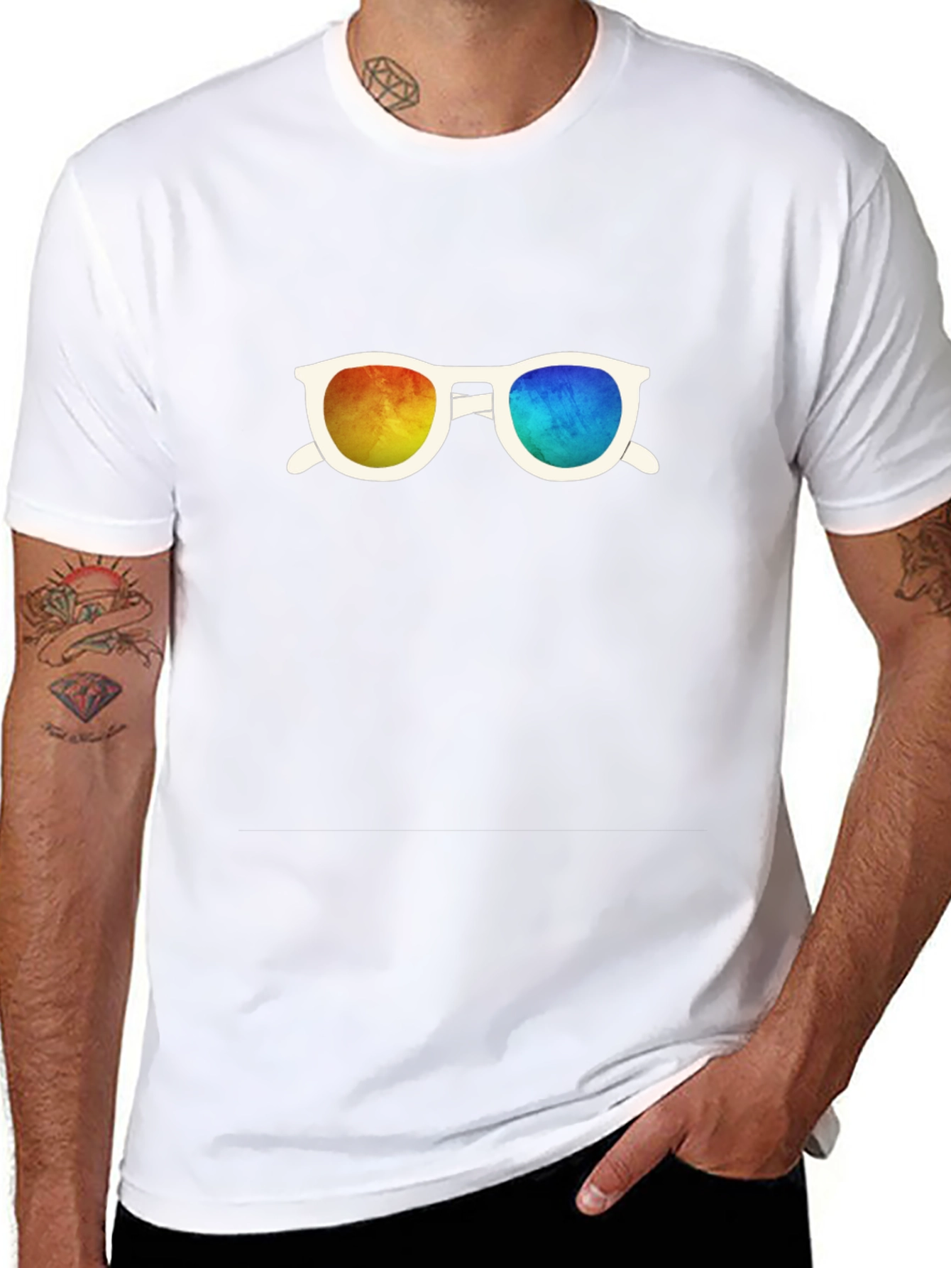 Retro Sunglasses Graphic Black T-Shirt