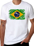 Brazil Flag Graphic T-Shirt - Black